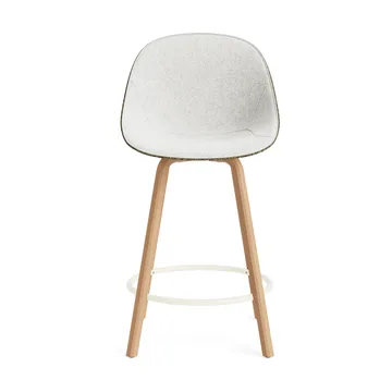 Sedia da bar Mat rivestita frontalmente 65 cm - Hallingdal 110-Alga-faggio-cream steel - Normann Copenhagen