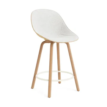 Sedia da bar Mat rivestita frontalmente 65 cm - Hallingdal 110-Canapa-faggio-cream steel - Normann Copenhagen