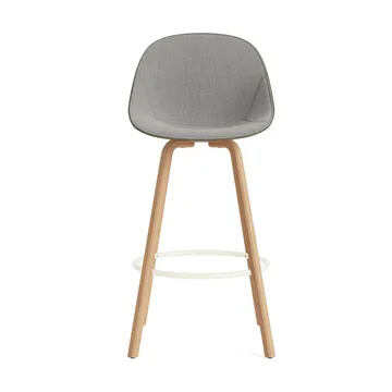 Sedia da bar Mat rivestita frontalmente 75 cm - Remix 133-Alga-faggio-cream steel - Normann Copenhagen