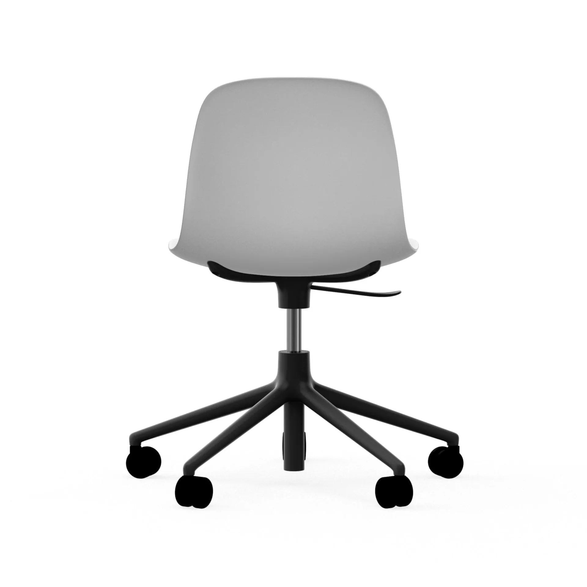 Sedia da ufficio girevole Form 5W, bianco, alluminio nero, ruote Normann Copenhagen