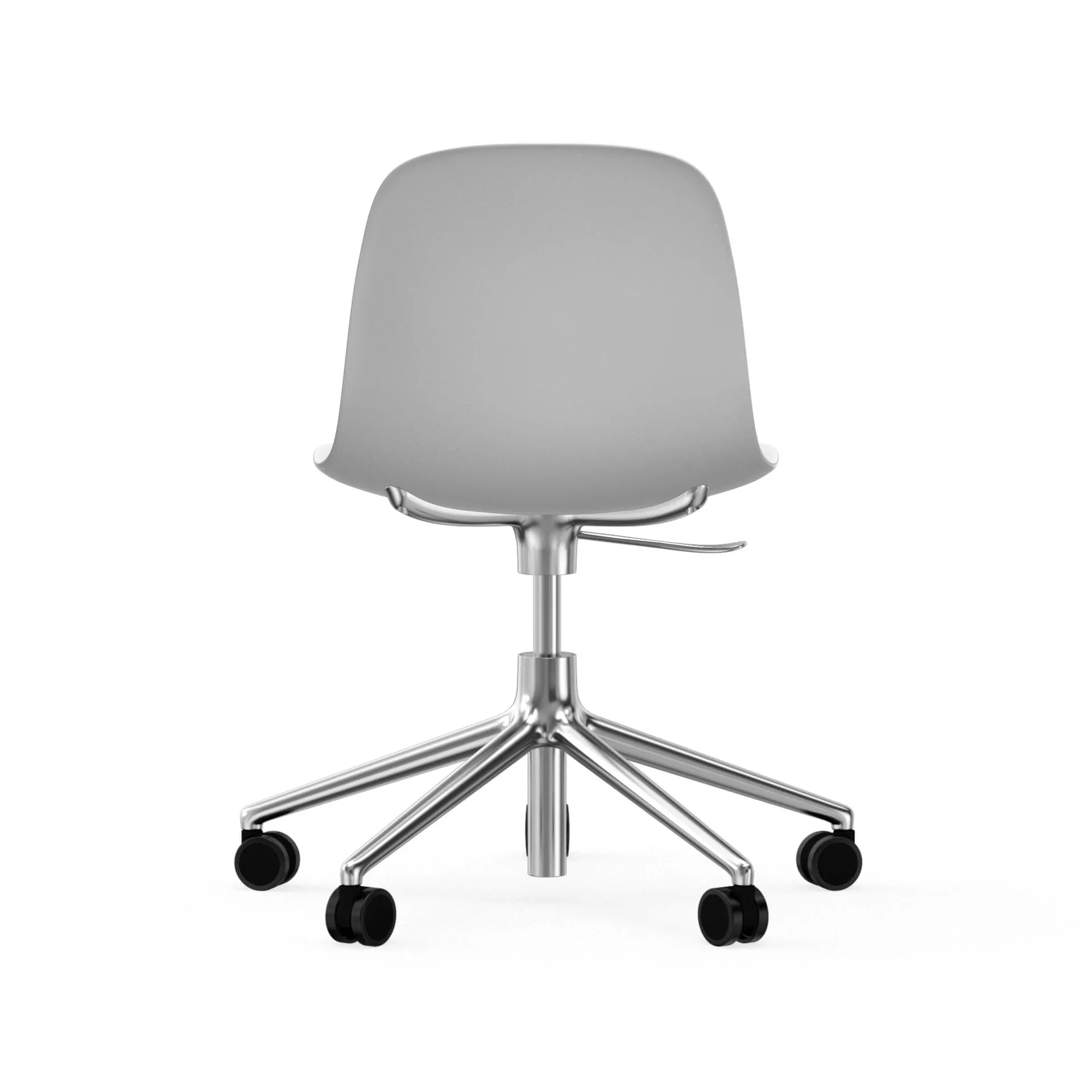 Sedia da ufficio girevole Form 5W, bianco, alluminio, ruote Normann Copenhagen