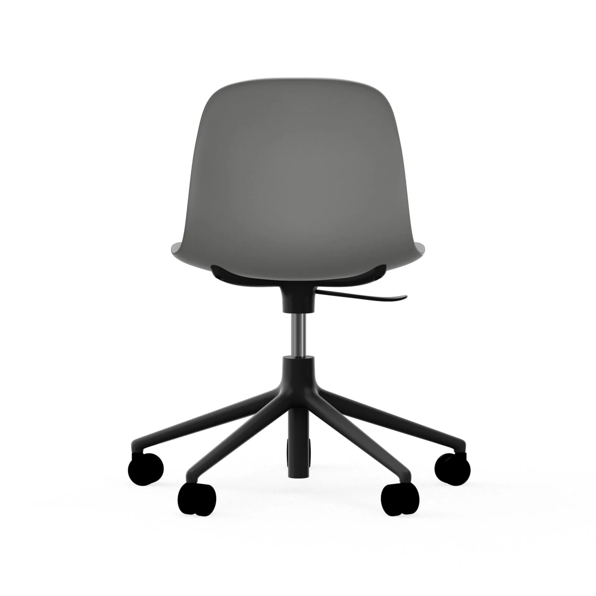 Sedia da ufficio girevole Form 5W, Grigio, alluminio nero, ruote Normann Copenhagen