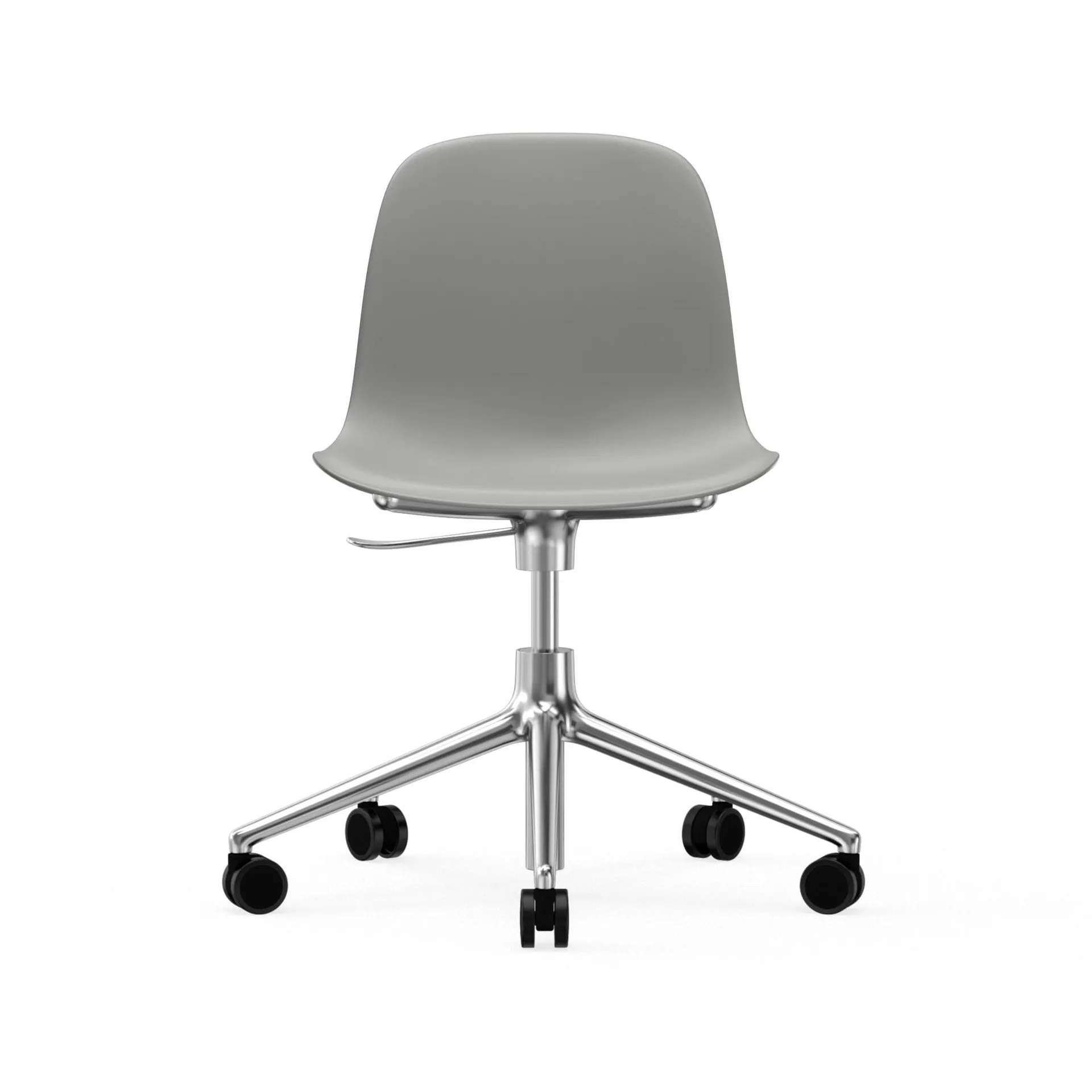 Sedia da ufficio girevole Form 5W, grigio, alluminio, ruote Normann Copenhagen