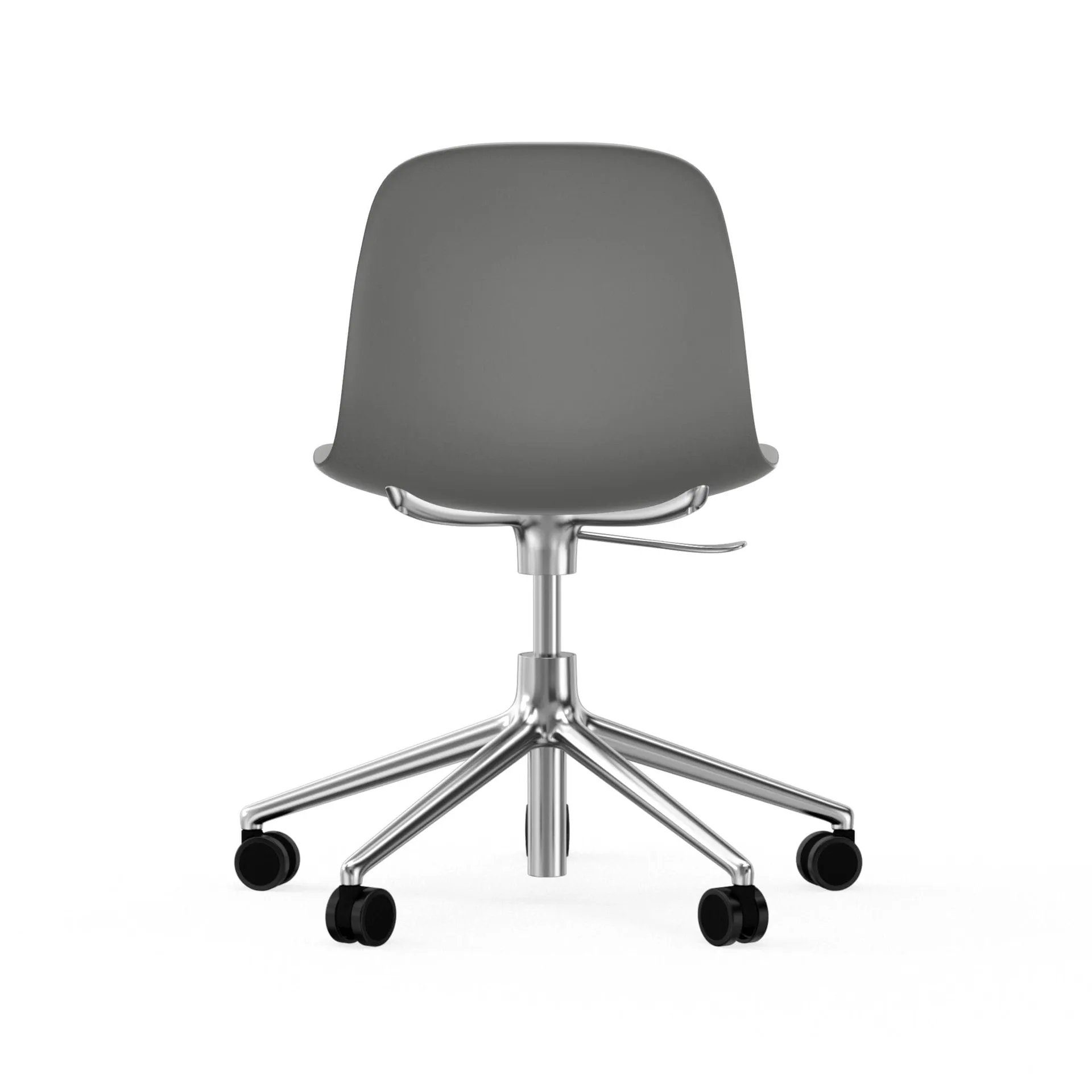 Sedia da ufficio girevole Form 5W, grigio, alluminio, ruote Normann Copenhagen
