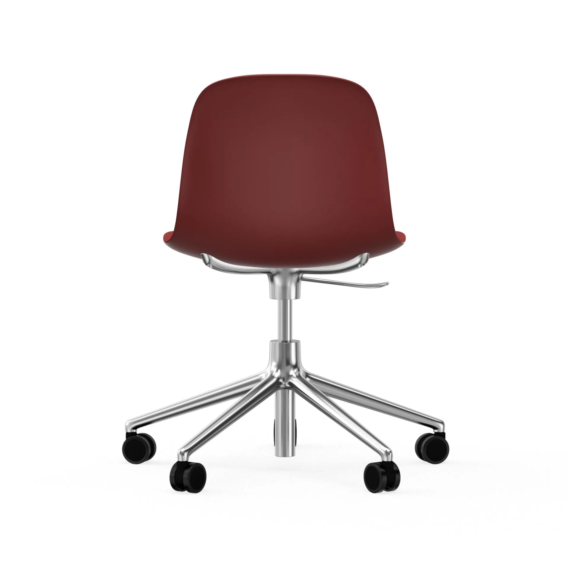 Sedia da ufficio girevole Form 5W, rosso, alluminio, ruote Normann Copenhagen