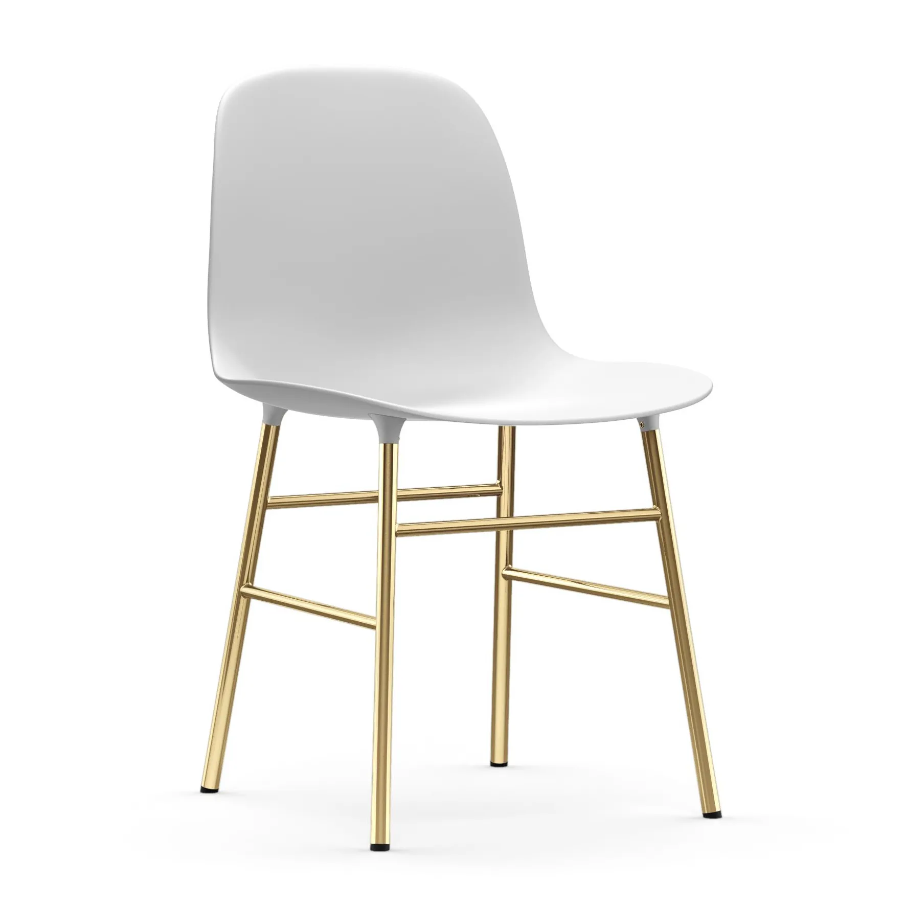 Sedia Form - gamba in ottone, Bianco Normann Copenhagen