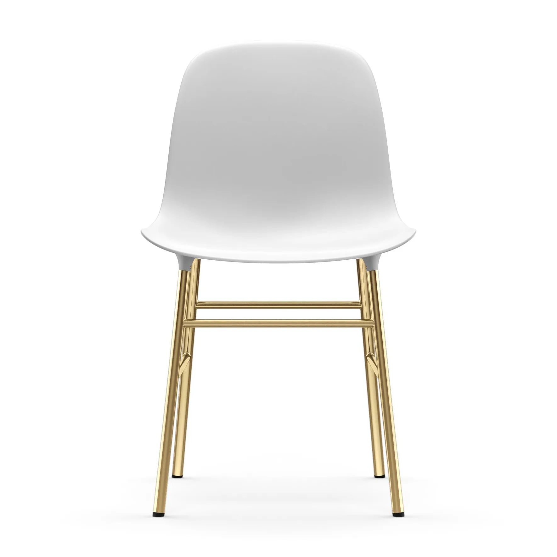 Sedia Form - gamba in ottone, Bianco Normann Copenhagen