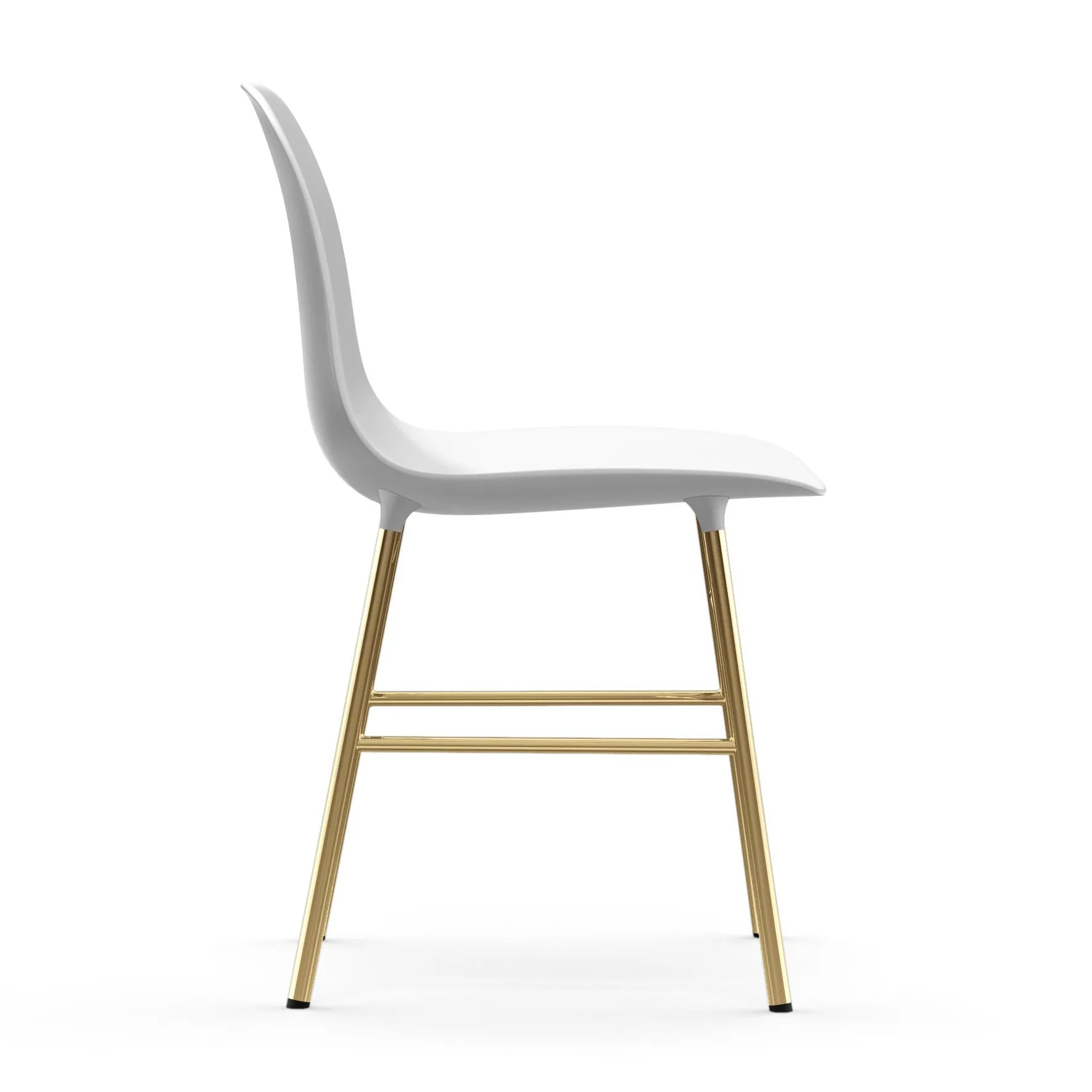 Sedia Form - gamba in ottone, Bianco Normann Copenhagen