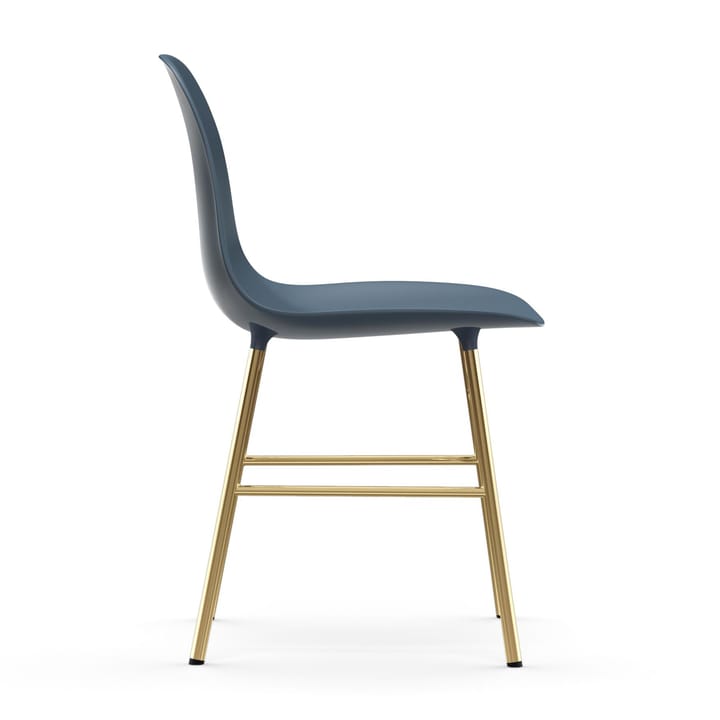 Sedia Form - gamba in ottone, Blu Normann Copenhagen