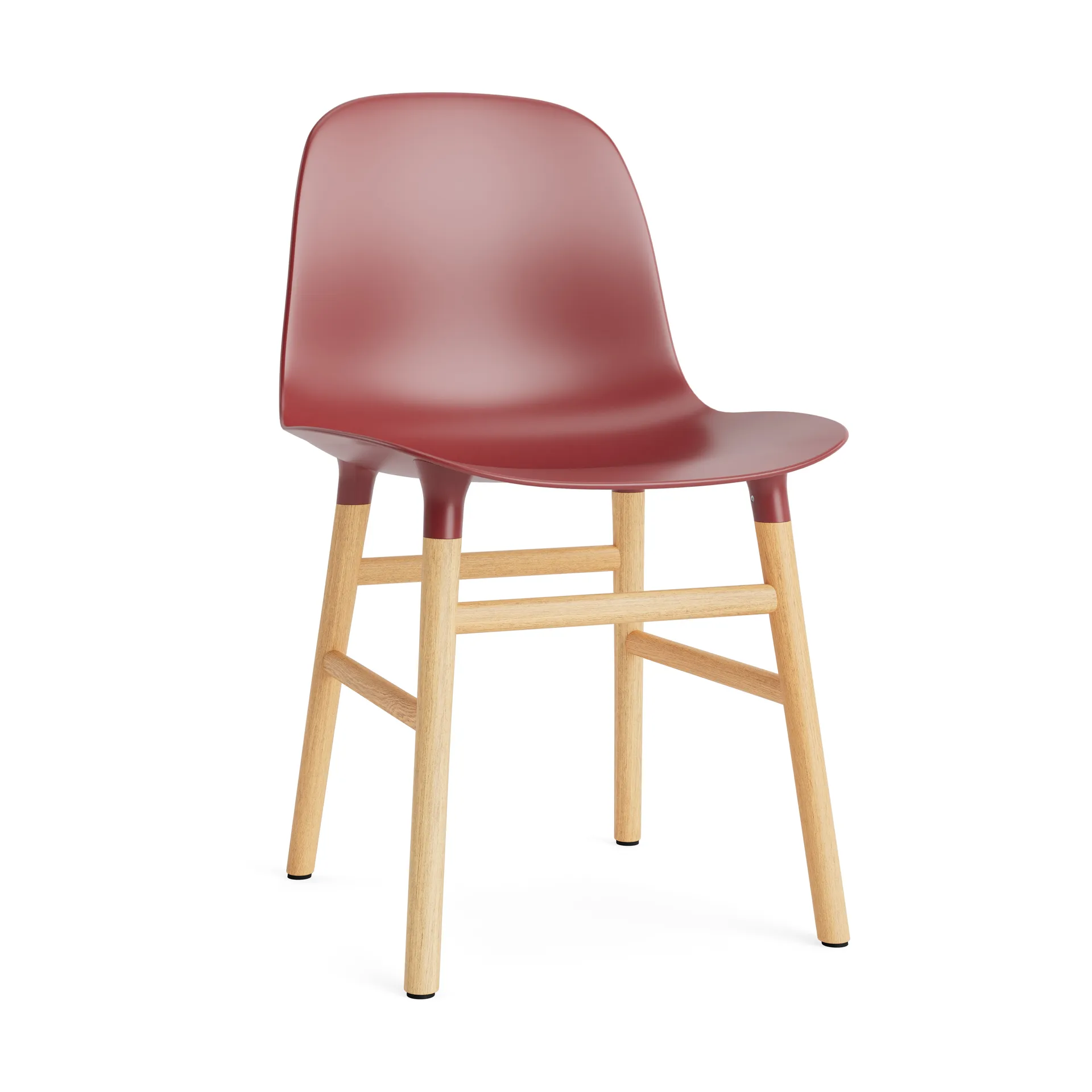 Sedia Form, rosso, gambe in rovere Normann Copenhagen