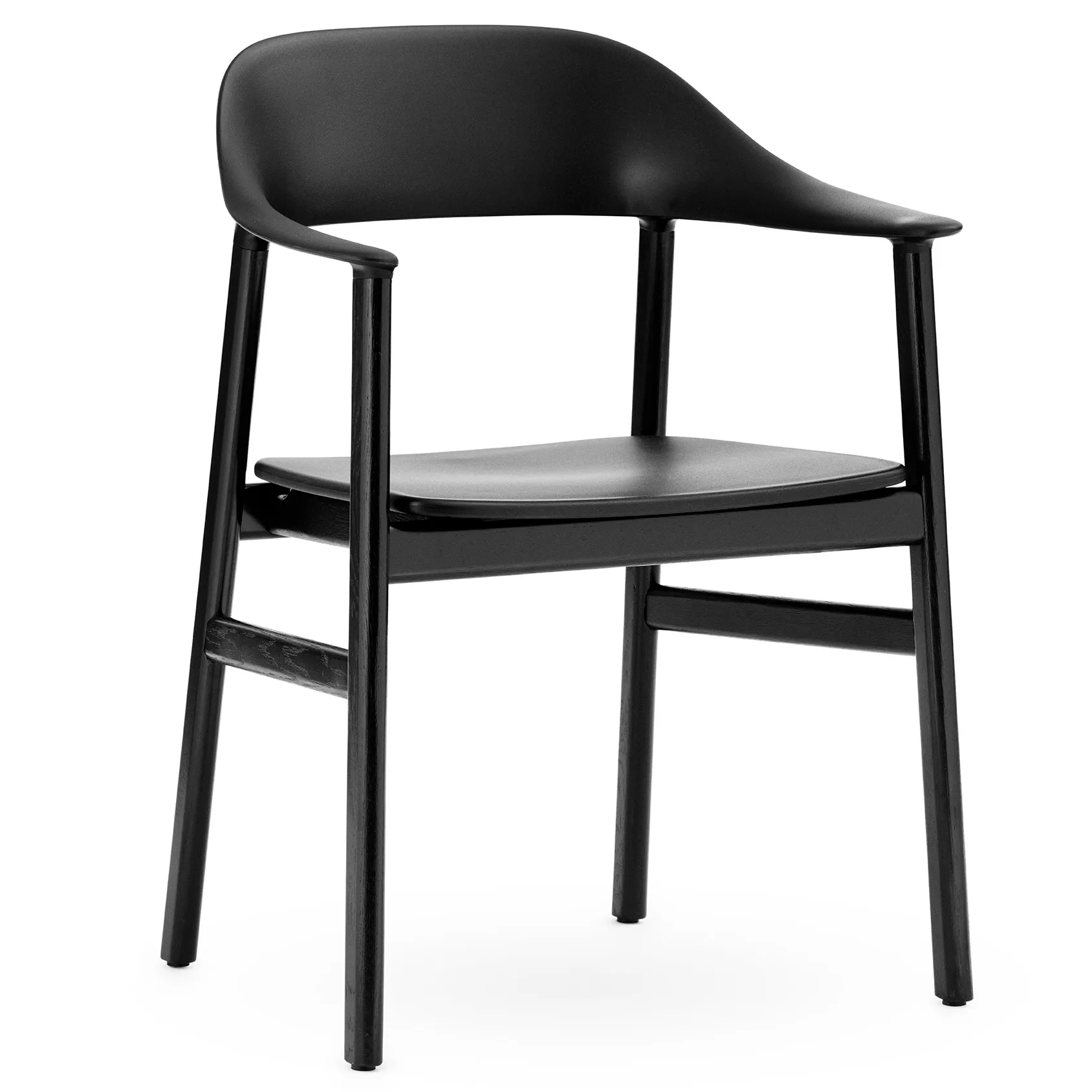 Sedia Herit con braccioli in rovere nero, Nero Normann Copenhagen