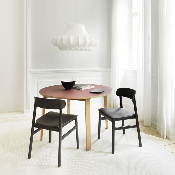 Sedia Herit in rovere nero con rivestimento in pelle, Nero Normann Copenhagen