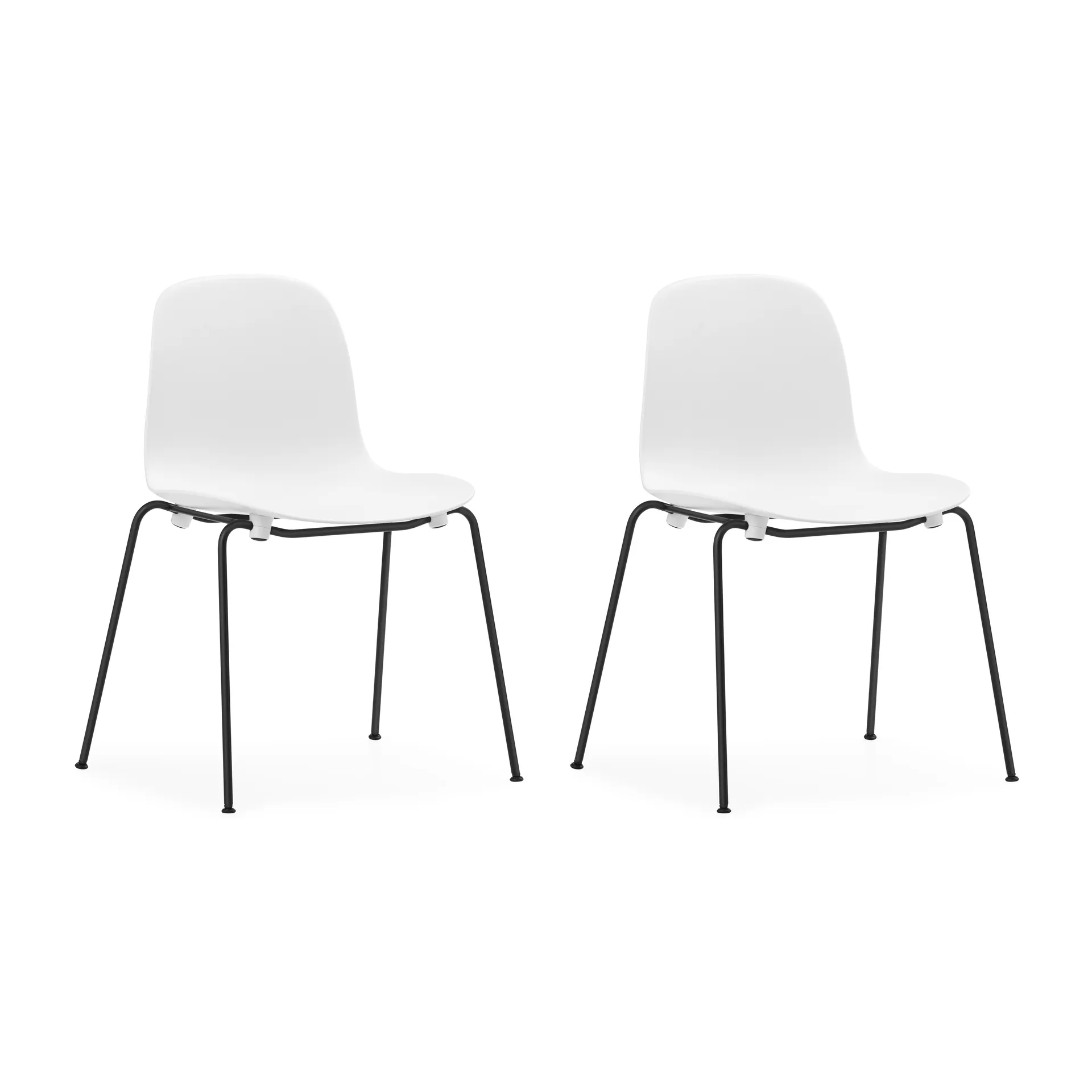 Sedia impilabile Form Chair con gambe nere in confezione da 2, Bianco Normann Copenhagen