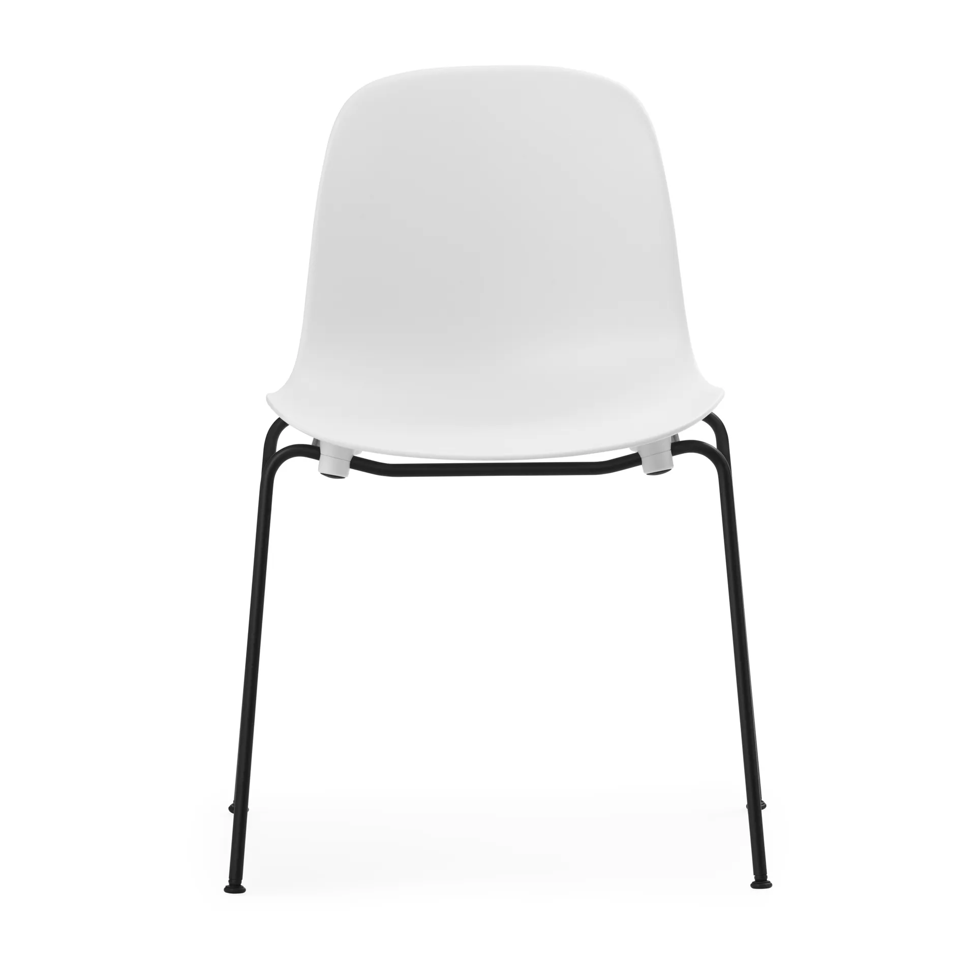 Sedia impilabile Form Chair con gambe nere in confezione da 2, Bianco Normann Copenhagen