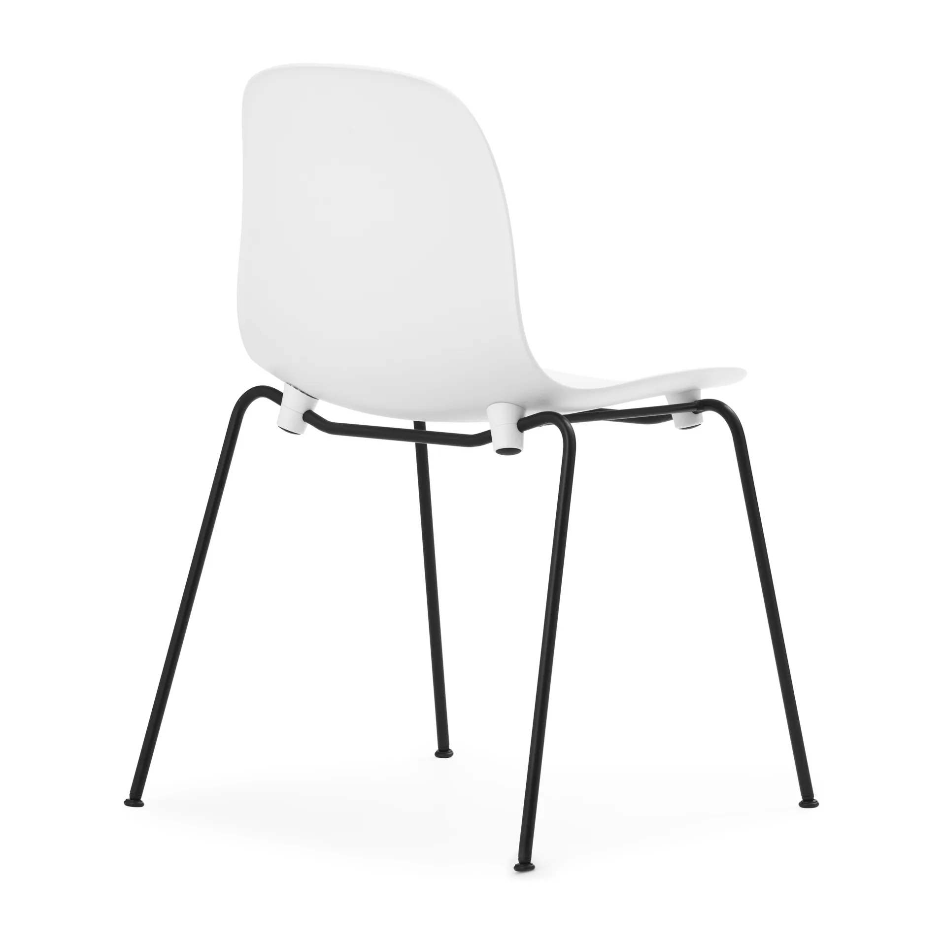 Sedia impilabile Form Chair con gambe nere in confezione da 2, Bianco Normann Copenhagen