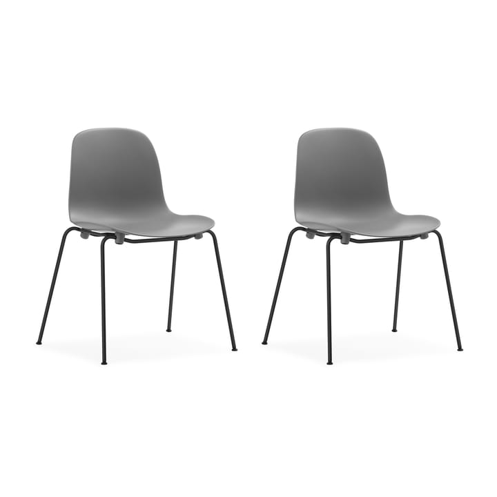 Sedia impilabile Form Chair con gambe nere in confezione da 2, Grigio - undefined - Normann Copenhagen