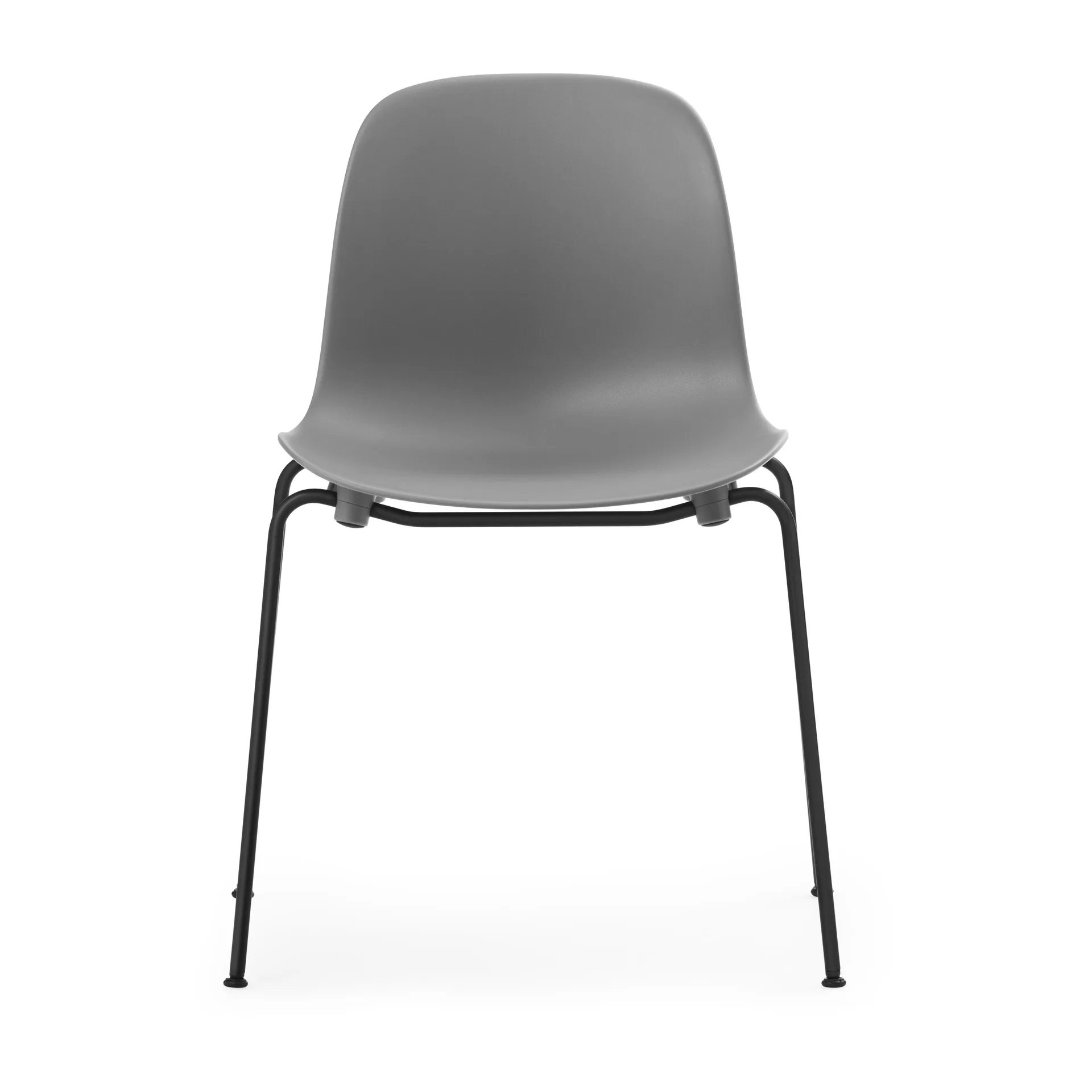 Sedia impilabile Form Chair con gambe nere in confezione da 2, Grigio Normann Copenhagen