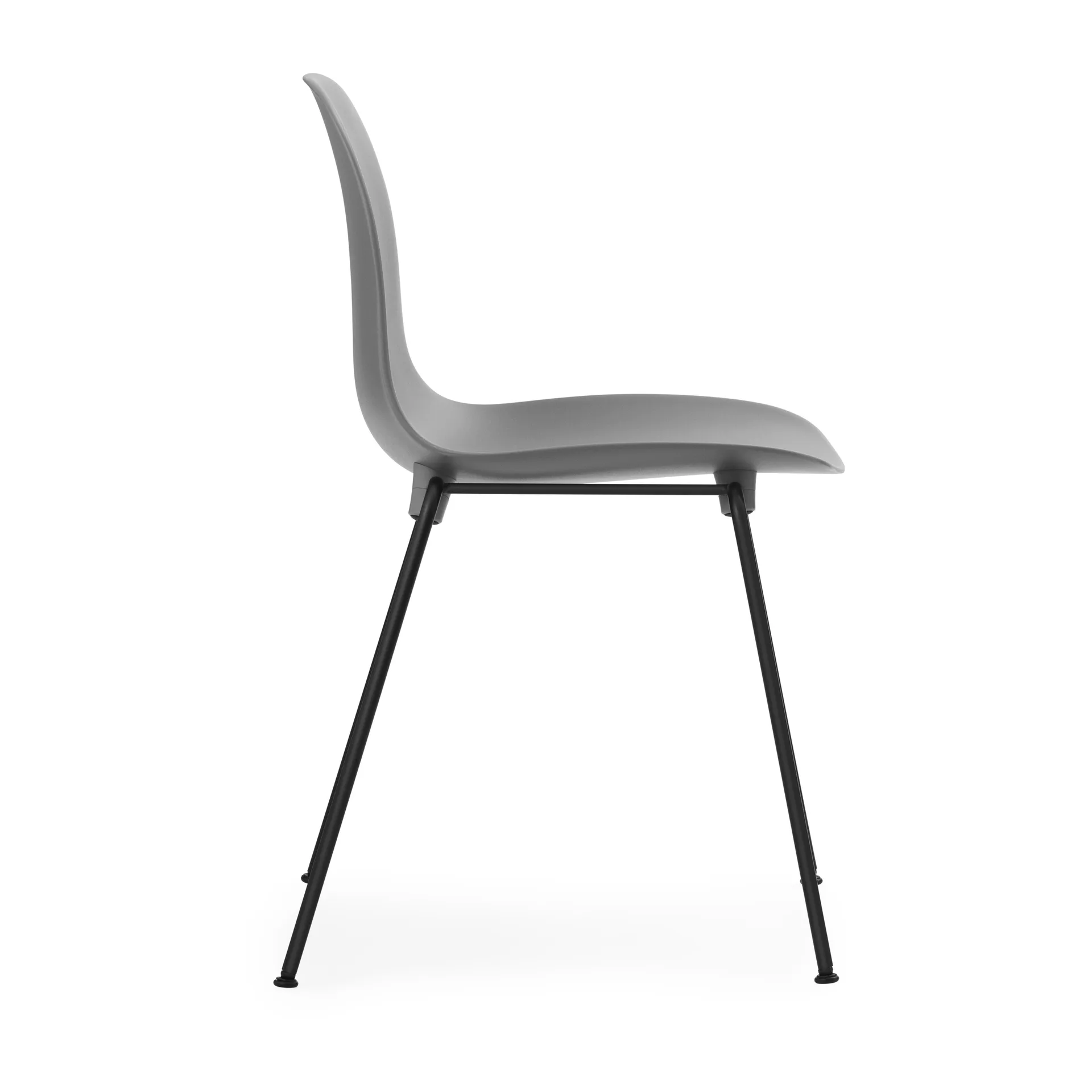 Sedia impilabile Form Chair con gambe nere in confezione da 2, Grigio Normann Copenhagen