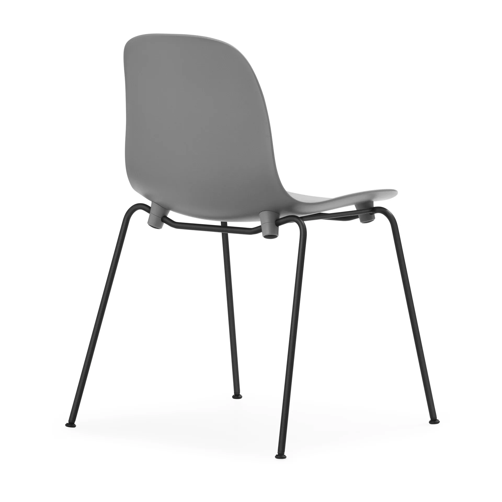 Sedia impilabile Form Chair con gambe nere in confezione da 2, Grigio Normann Copenhagen