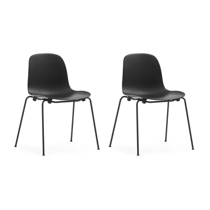 Sedia impilabile Form Chair con gambe nere in confezione da 2, Nero - Normann Copenhagen