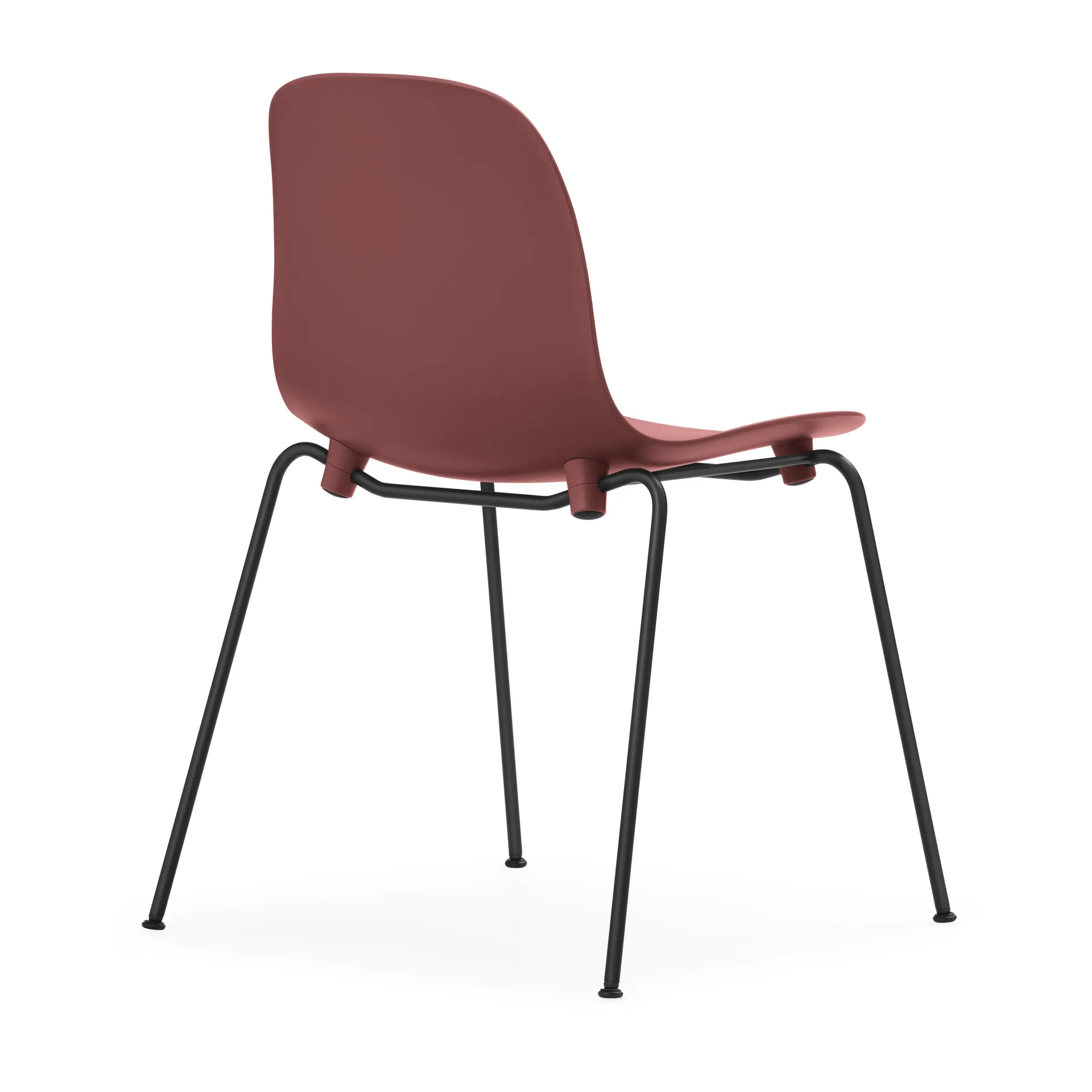Sedia impilabile Form Chair con gambe nere in confezione da 2, Rosso Normann Copenhagen