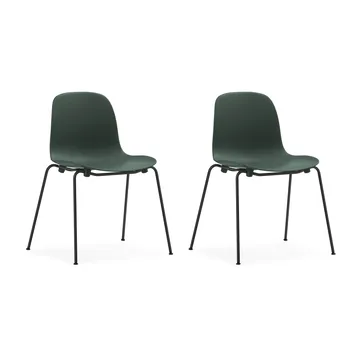 Sedia impilabile Form Chair con gambe nere in confezione da 2, Verde - Normann Copenhagen