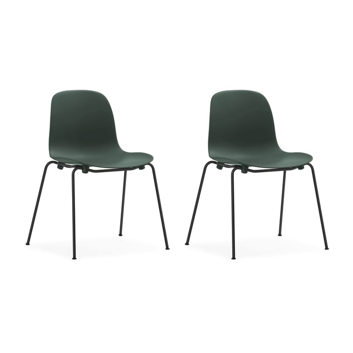 Sedia impilabile Form Chair con gambe nere in confezione da 2, Verde - undefined - Normann Copenhagen