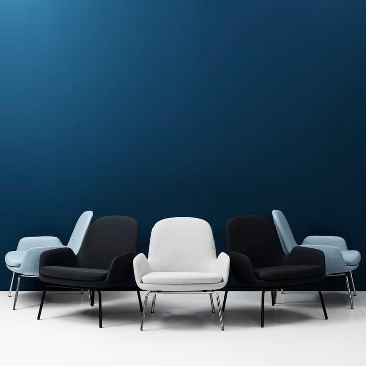 Sedia lounge Era Low, pelle tango nero Normann Copenhagen