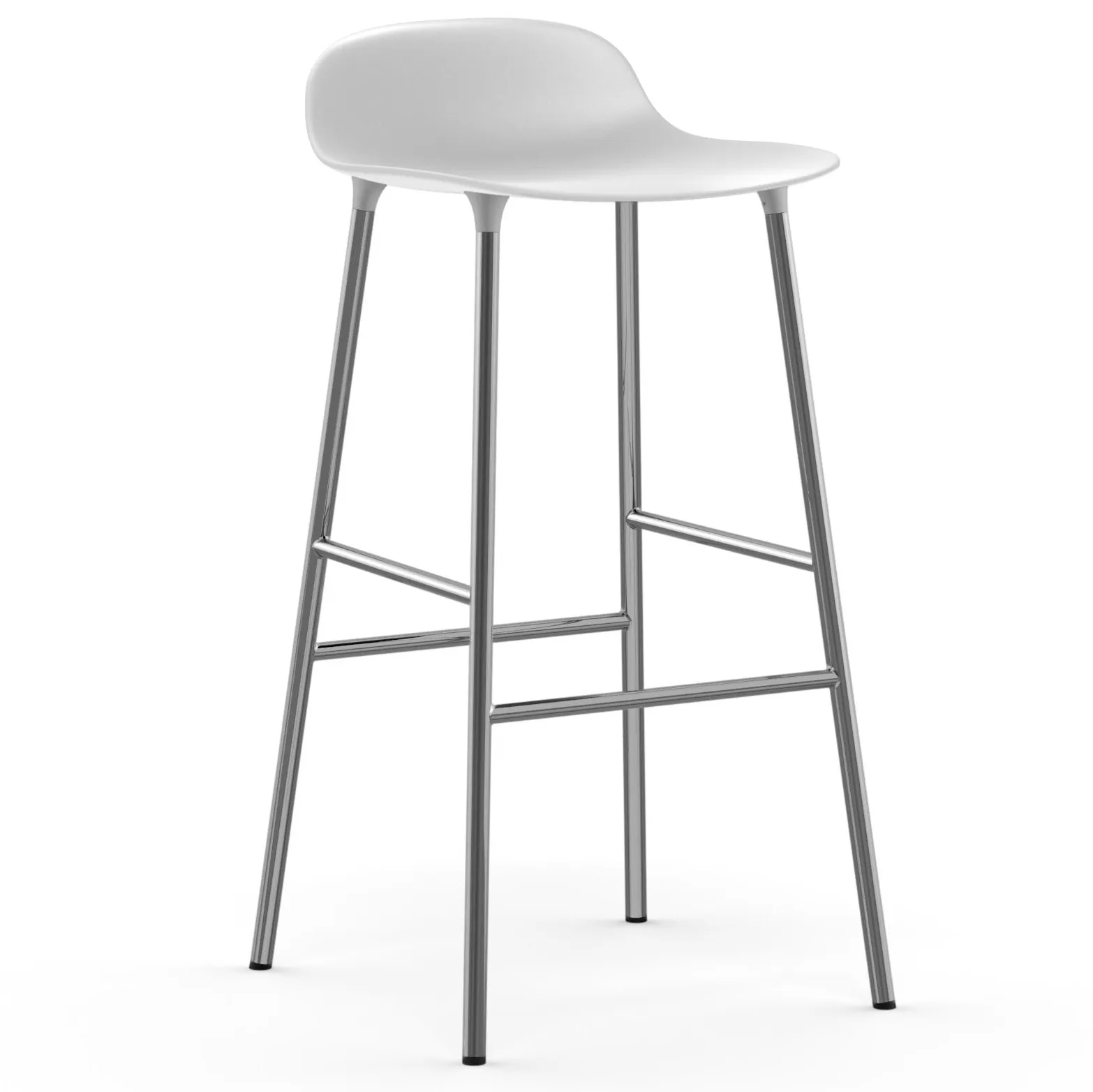 Sedia per bambini Form con gambe cromate, 75 cm, Bianco Normann Copenhagen