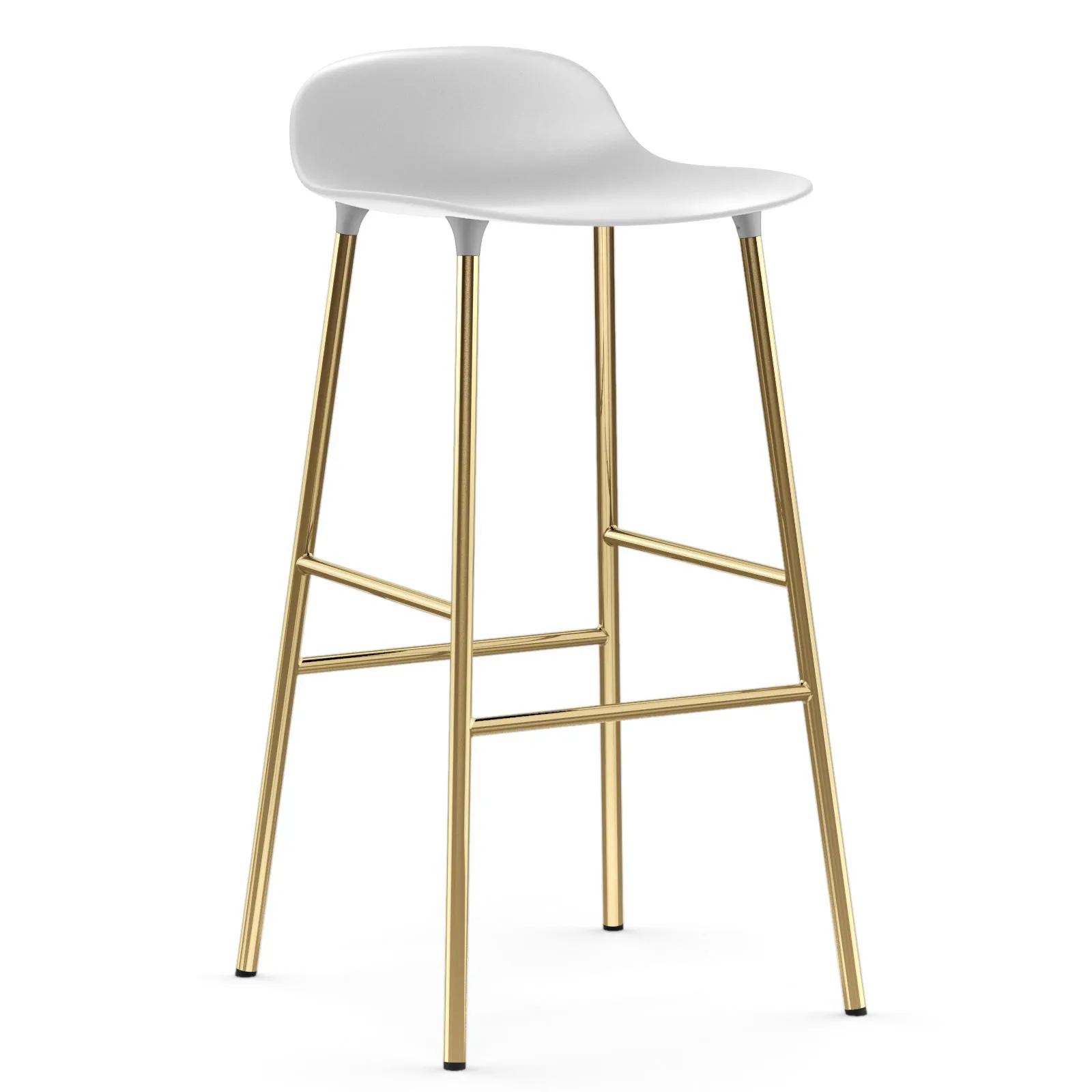 Sgabello con gambe in bronzo Form 75 cm, Bianco Normann Copenhagen