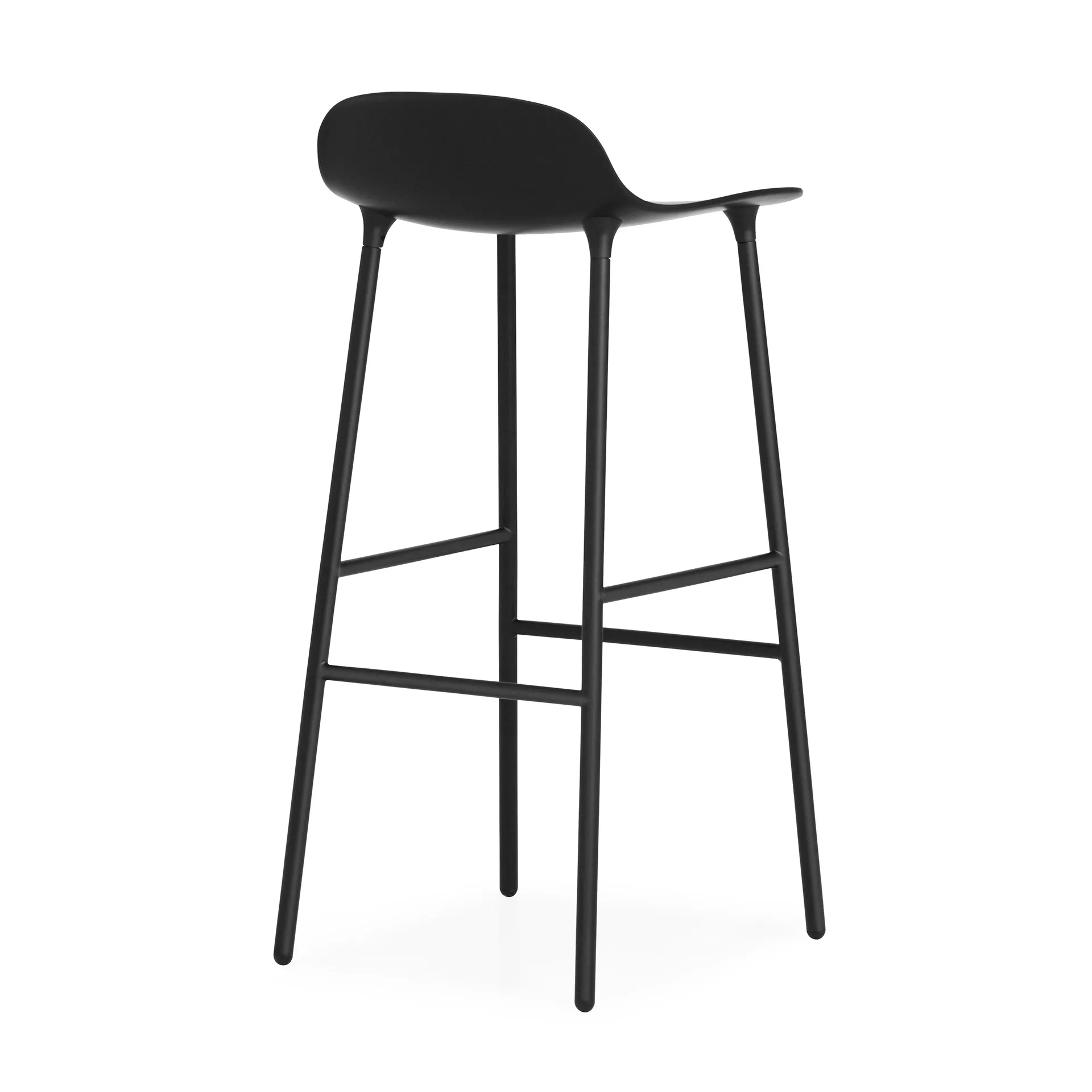 Sgabello con gambe in metallo Form 75 cm, Nero Normann Copenhagen