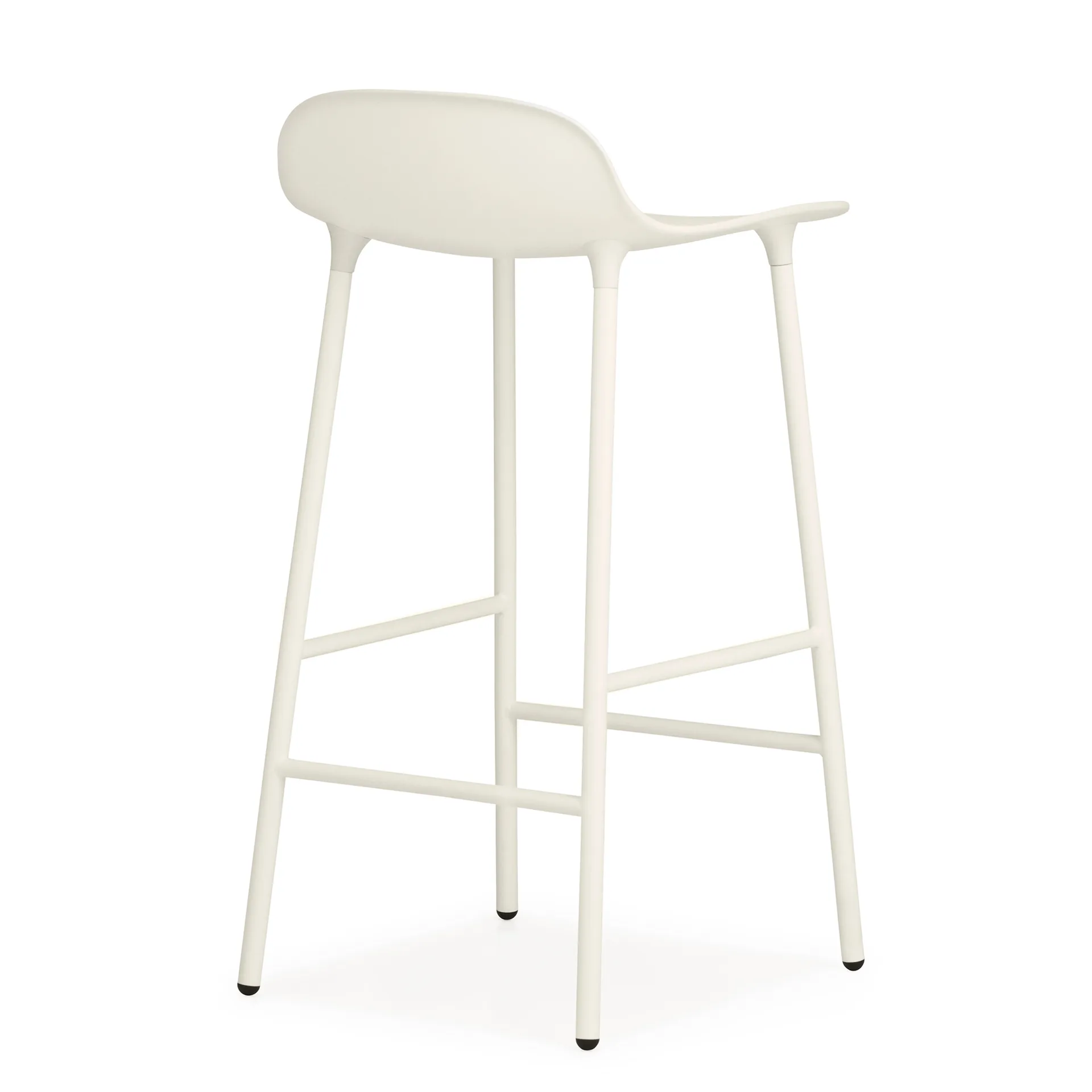 Sgabello con gambe in metallo Form, Bianco Normann Copenhagen