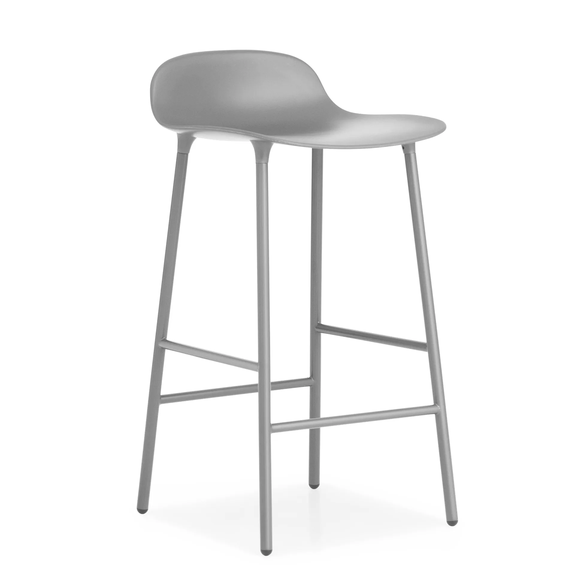 Sgabello con gambe in metallo Form, Grigio Normann Copenhagen