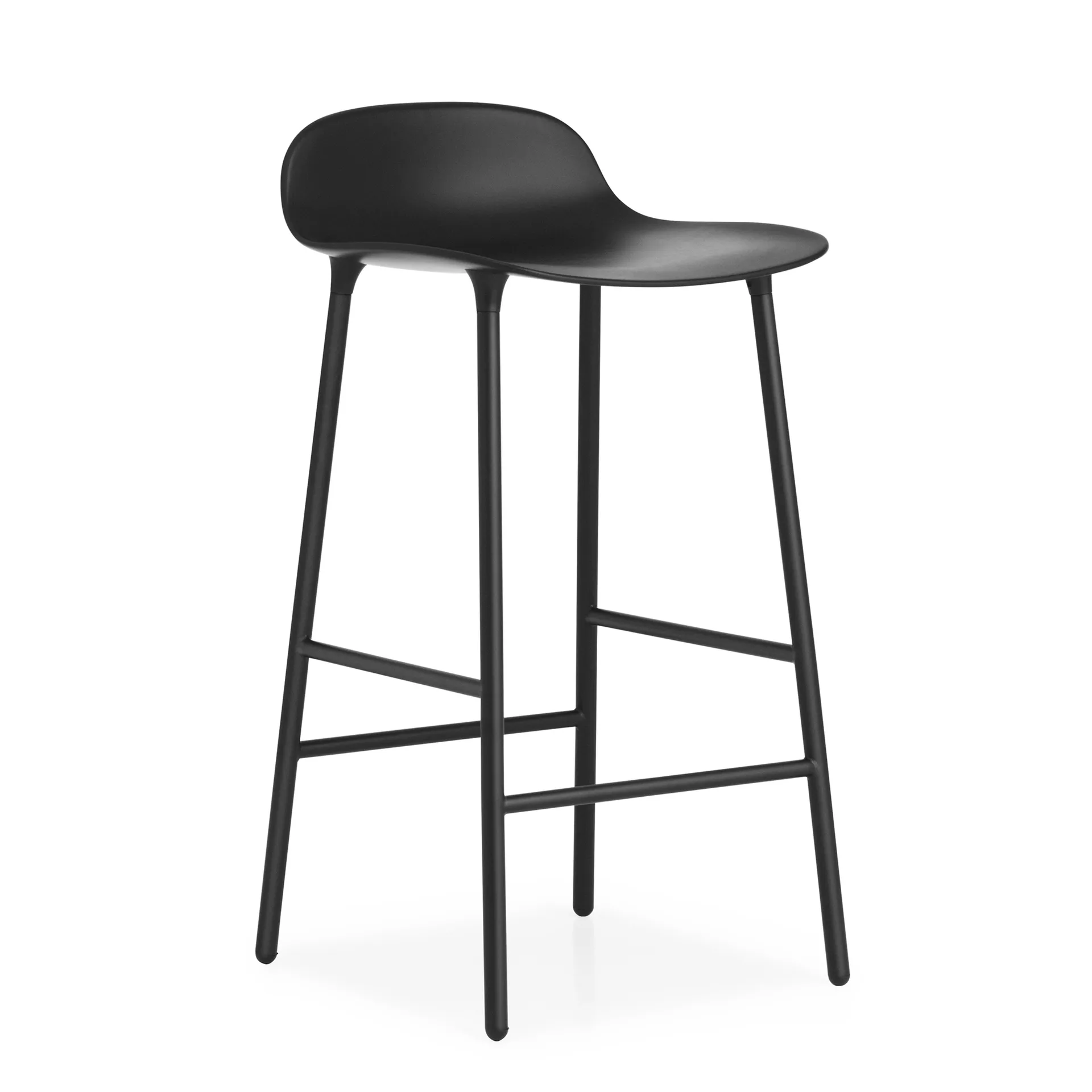 Sgabello con gambe in metallo Form, Nero Normann Copenhagen