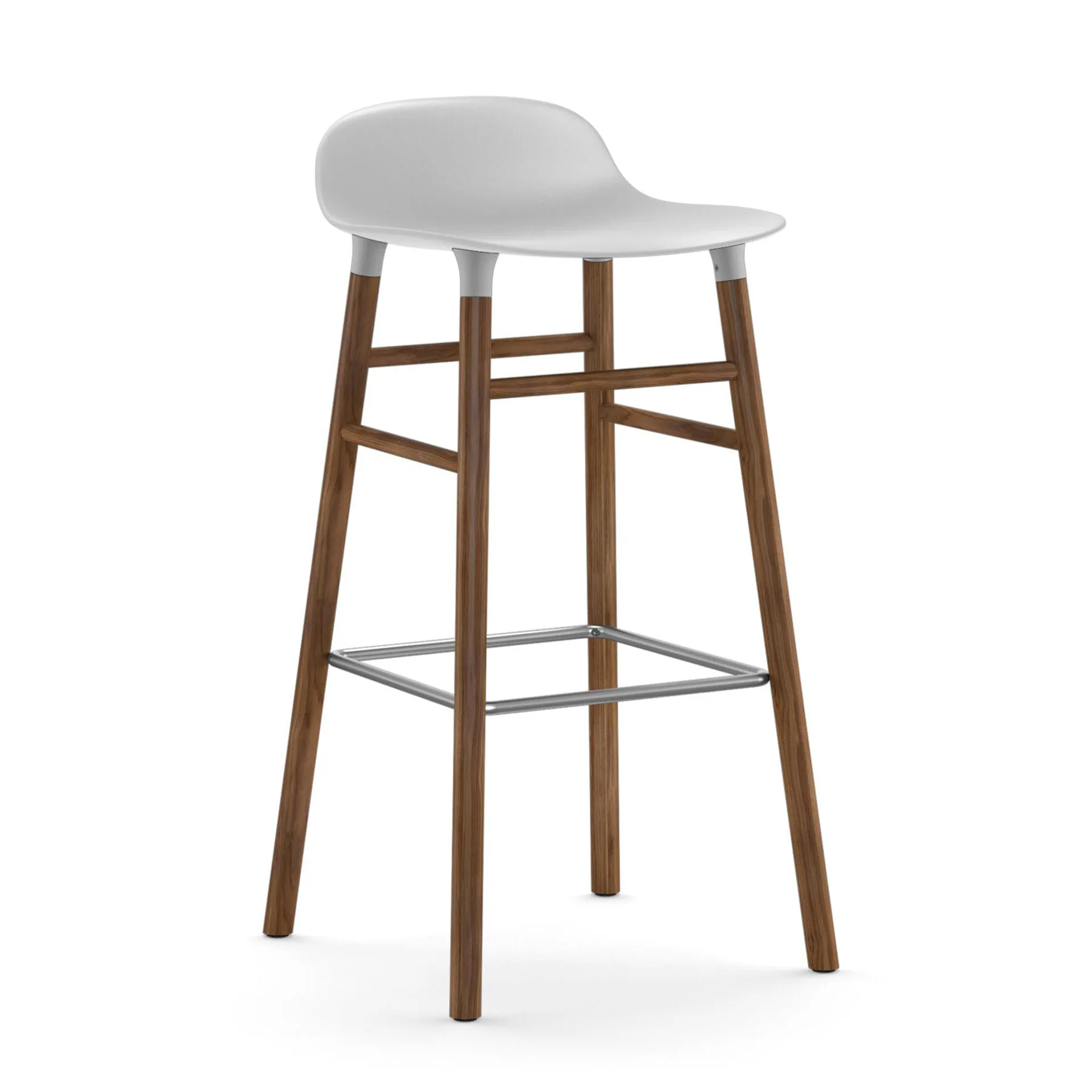 Sgabello con gambe in noce Form 75 cm, Bianco Normann Copenhagen