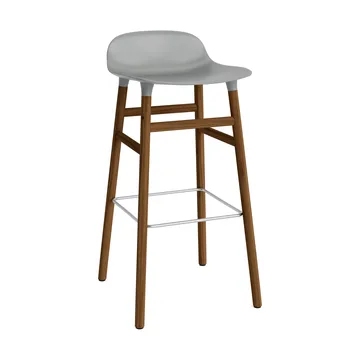 Sgabello con gambe in noce Form 75 cm - Grigio - Normann Copenhagen