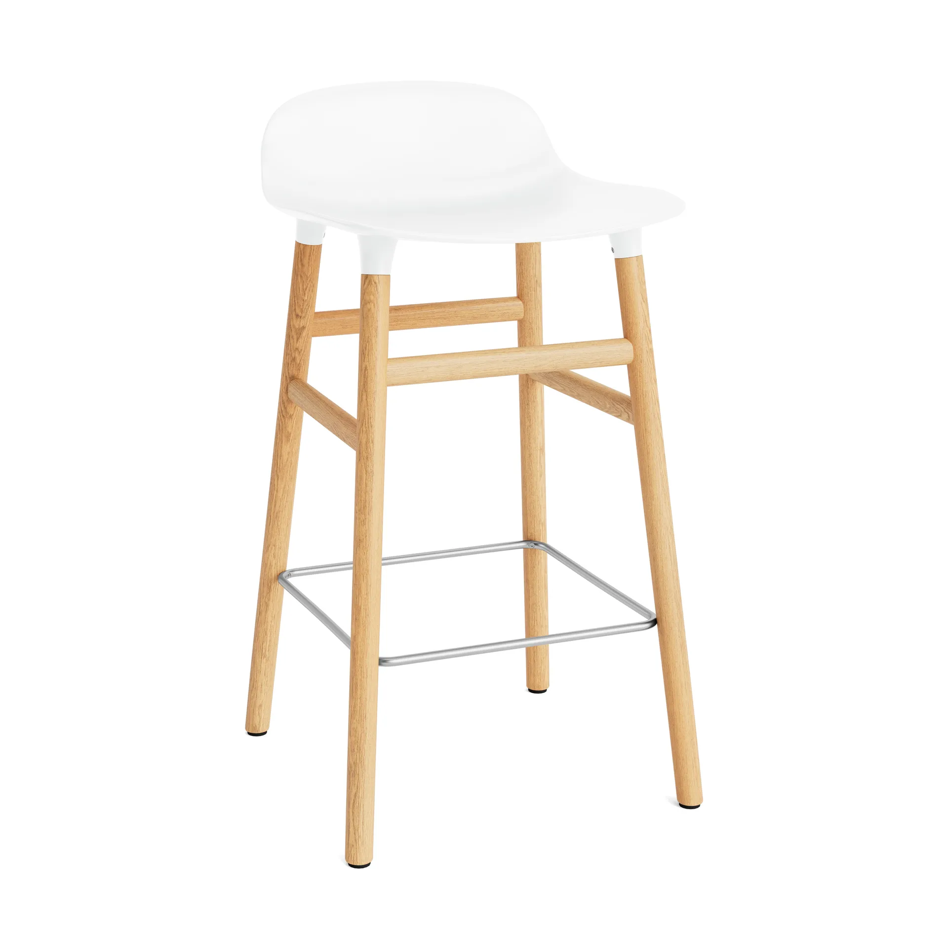 Sgabello con gambe in noce Form, Bianco Normann Copenhagen