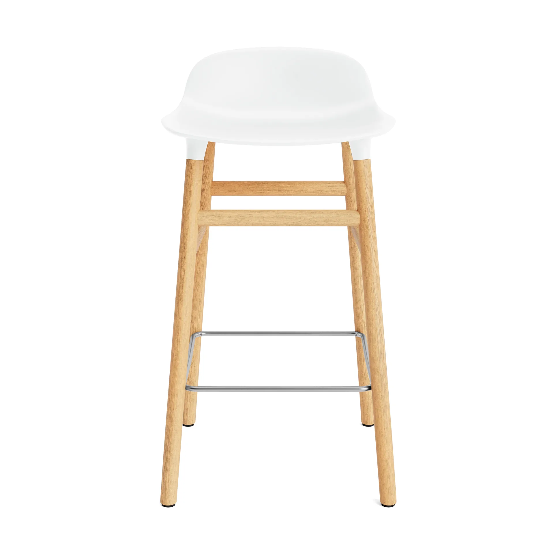 Sgabello con gambe in noce Form, Bianco Normann Copenhagen