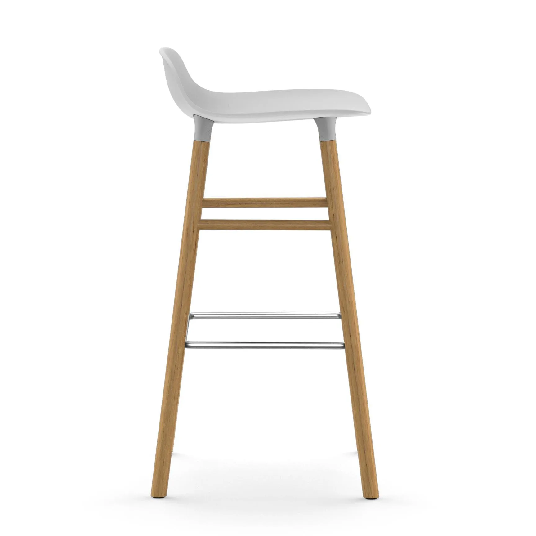 Sgabello con gambe in noce Form, Bianco Normann Copenhagen