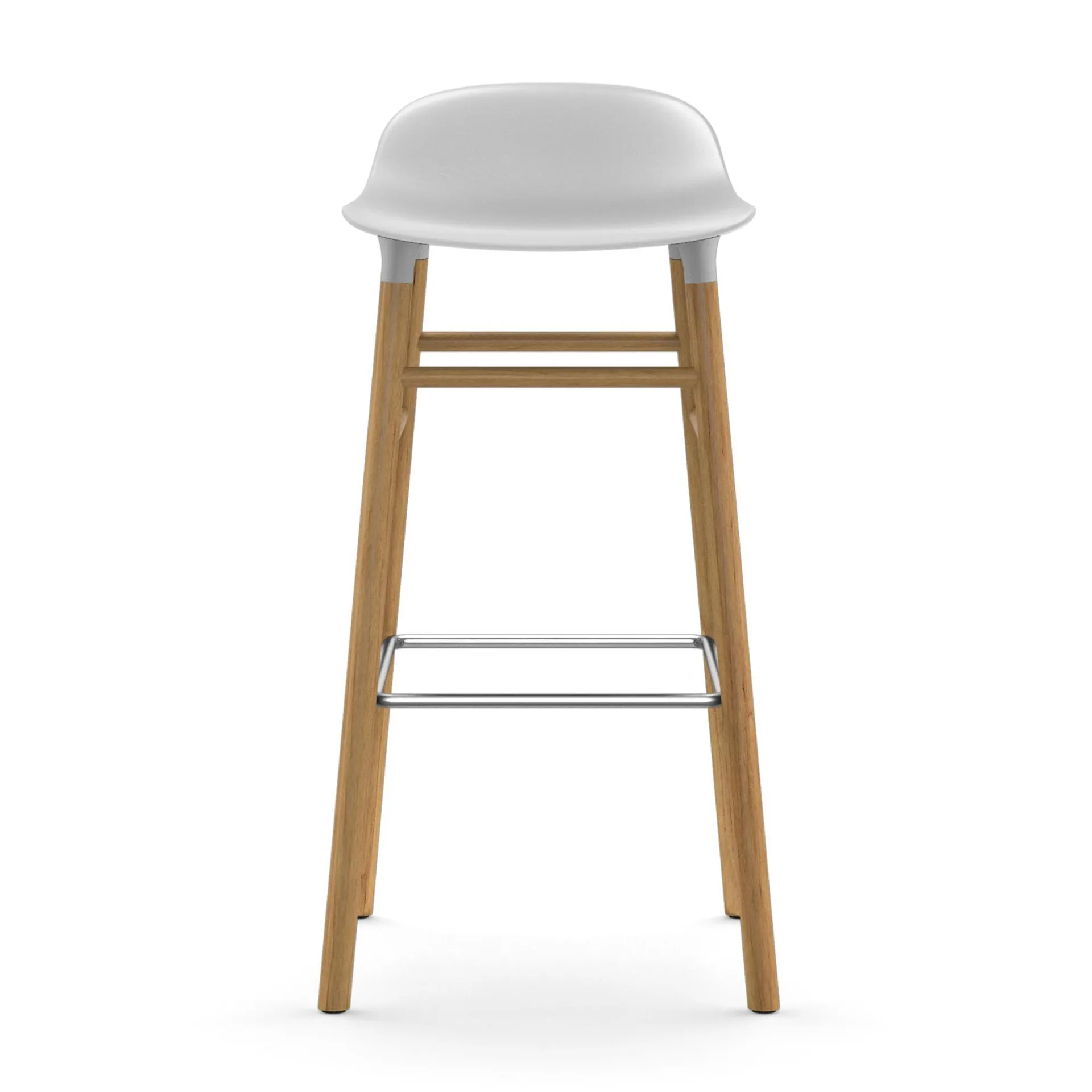 Sgabello con gambe in noce Form, Bianco Normann Copenhagen