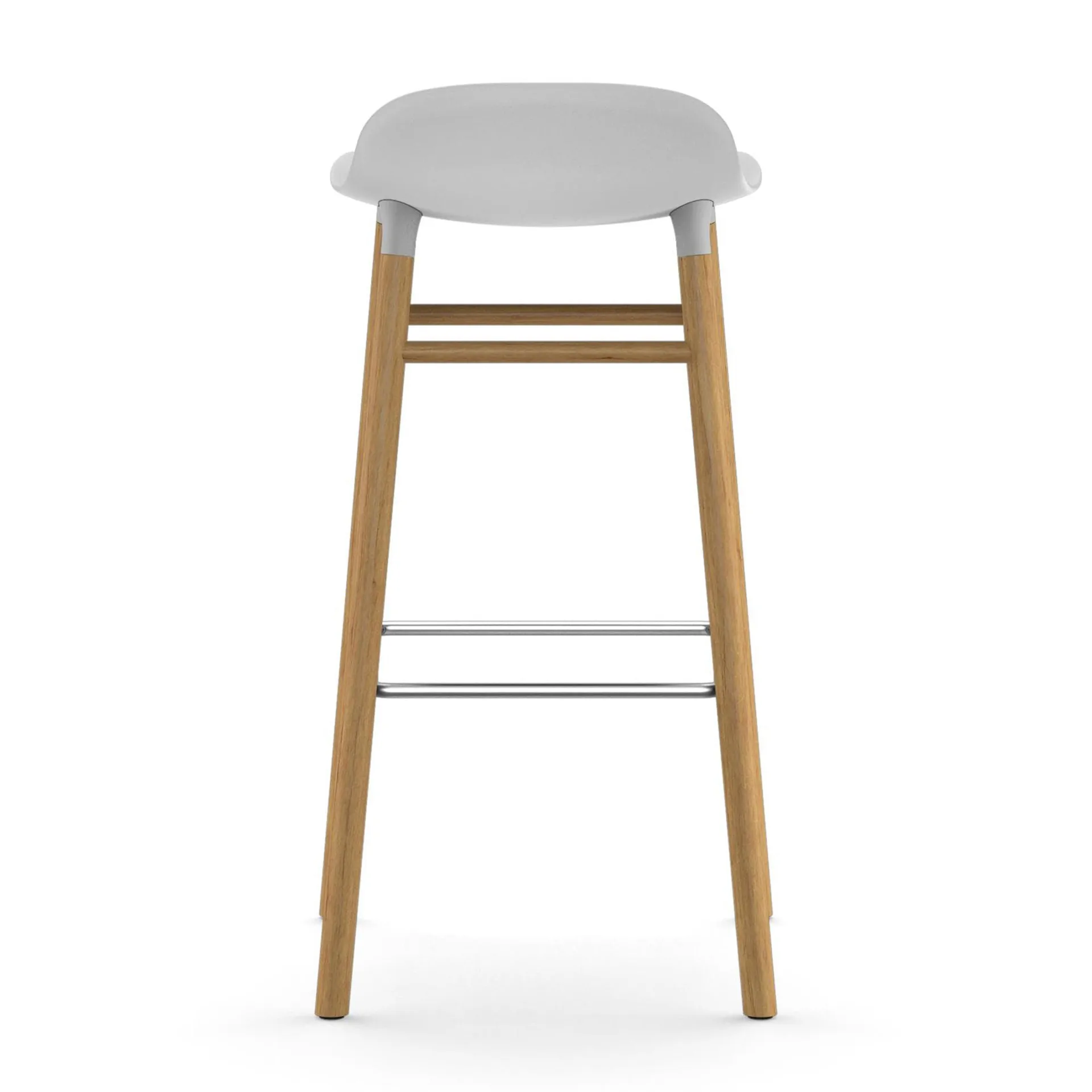 Sgabello con gambe in noce Form, Bianco Normann Copenhagen