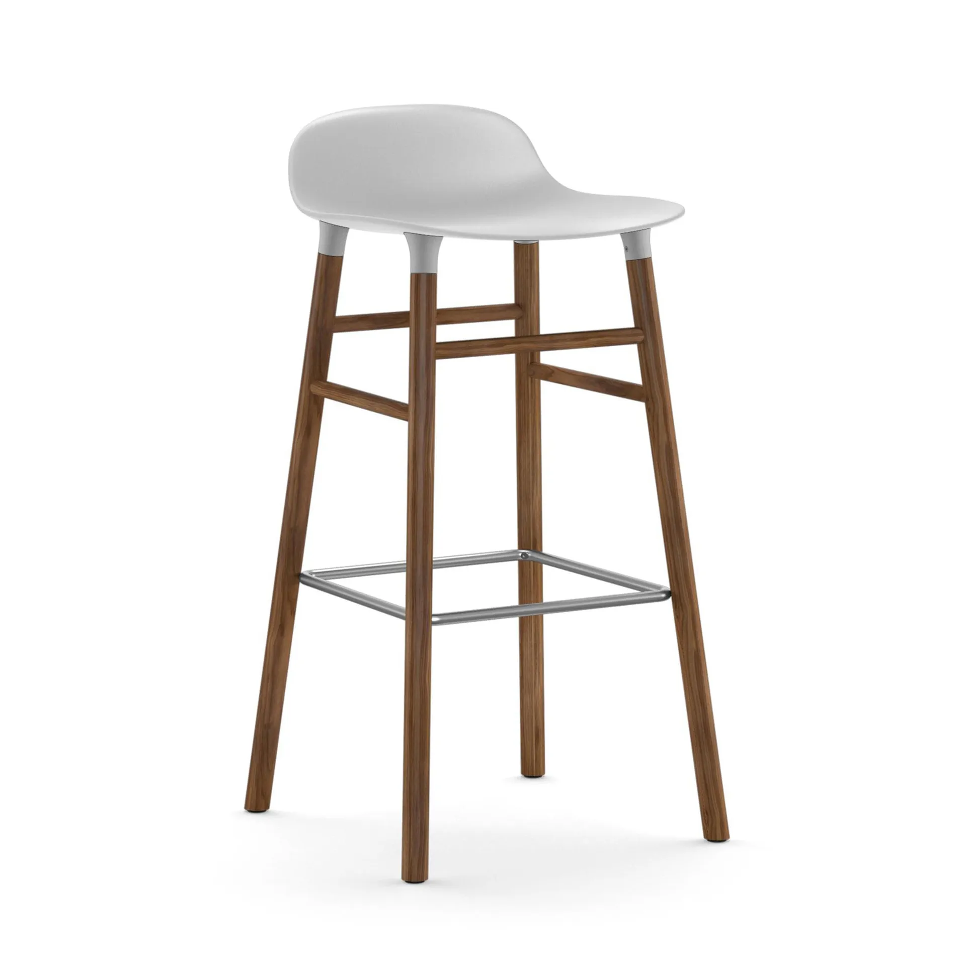 Sgabello con gambe in noce Form , Bianco Normann Copenhagen