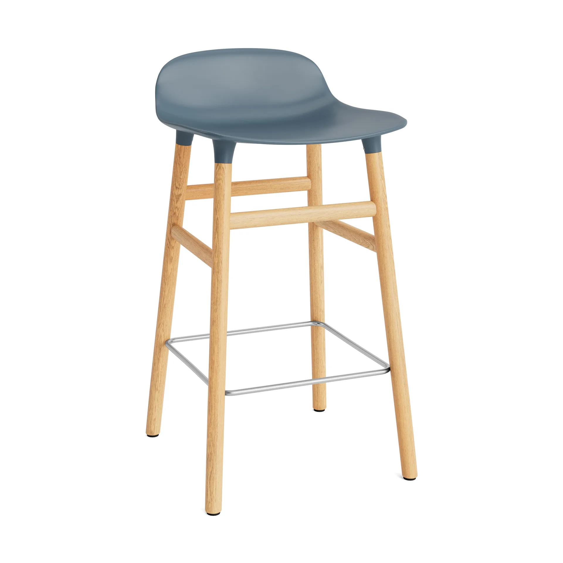Sgabello con gambe in noce Form, Blu Normann Copenhagen