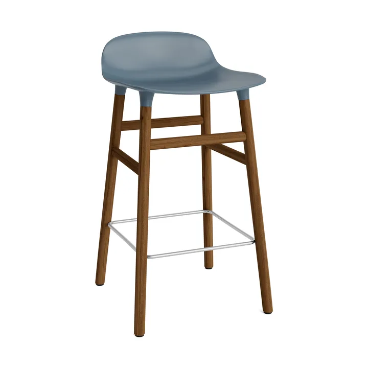 Sgabello con gambe in noce Form  - Blu - Normann Copenhagen