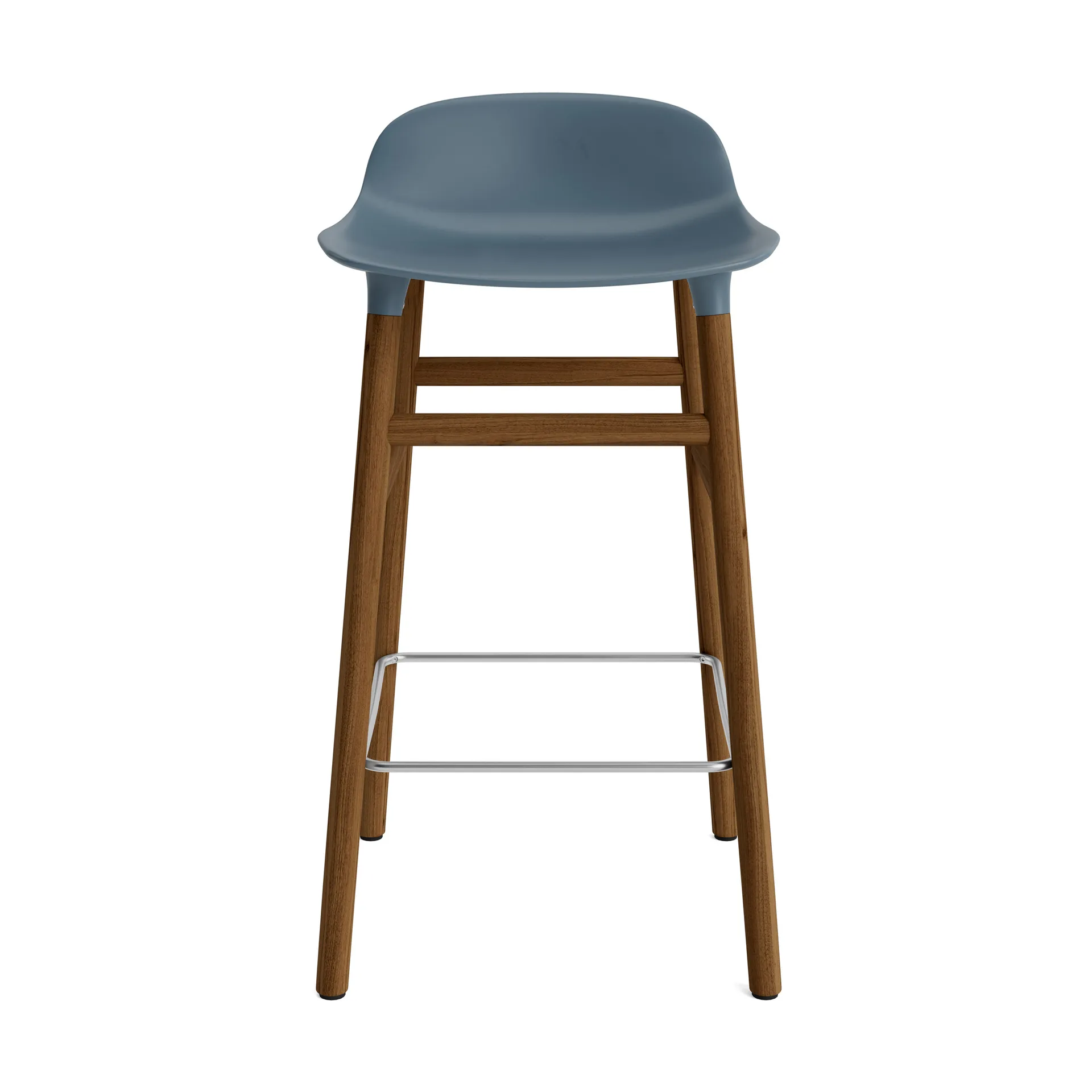 Sgabello con gambe in noce Form , Blu Normann Copenhagen