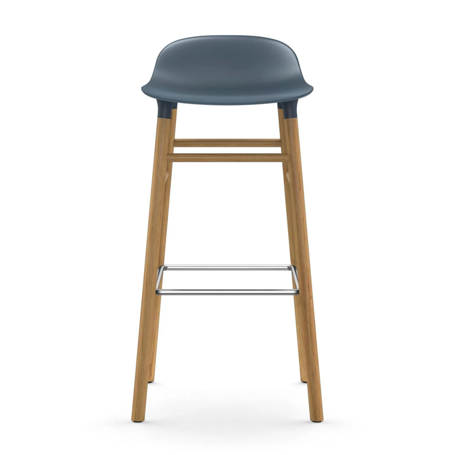 Sgabello con gambe in noce Form, Blu Normann Copenhagen