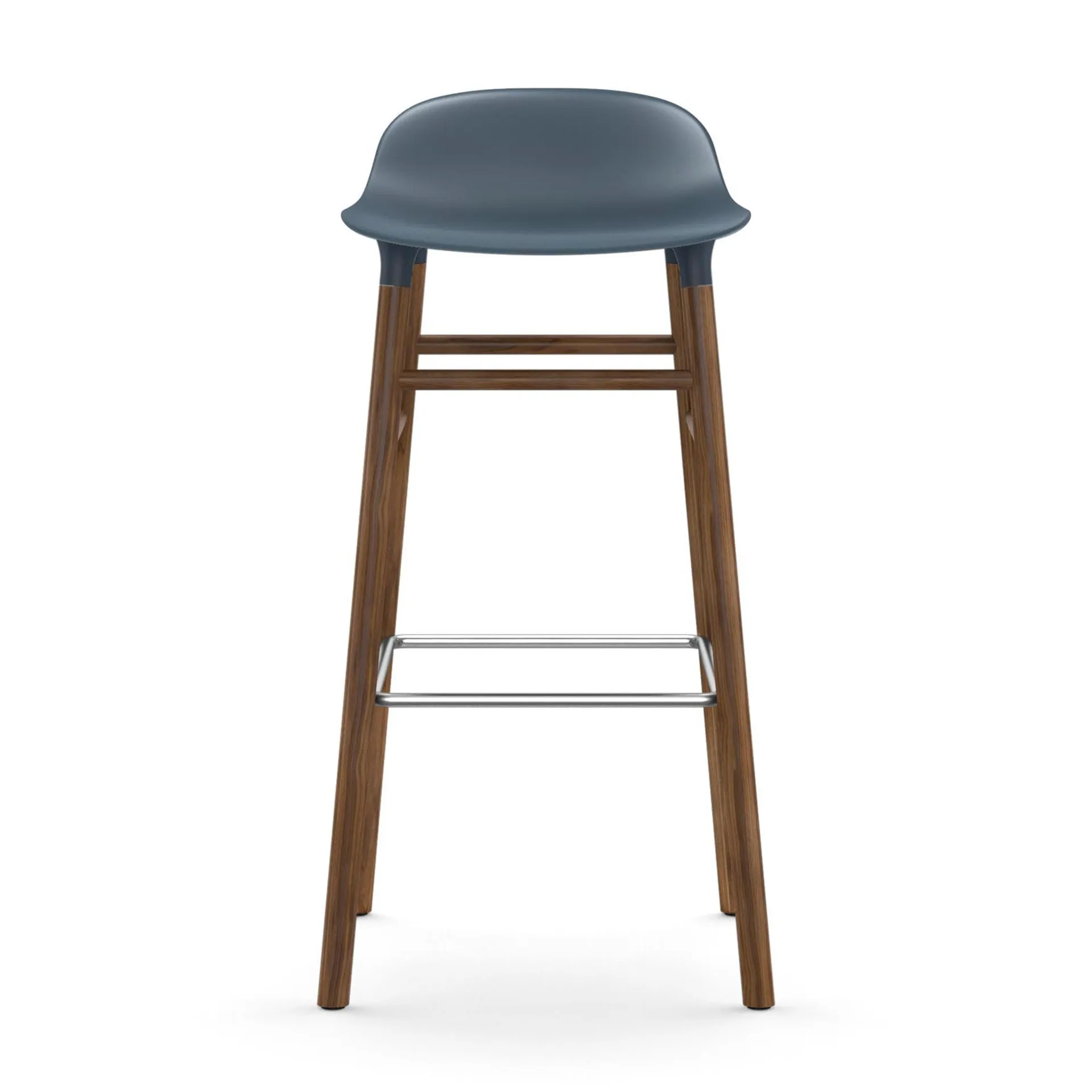 Sgabello con gambe in noce Form , Blu Normann Copenhagen