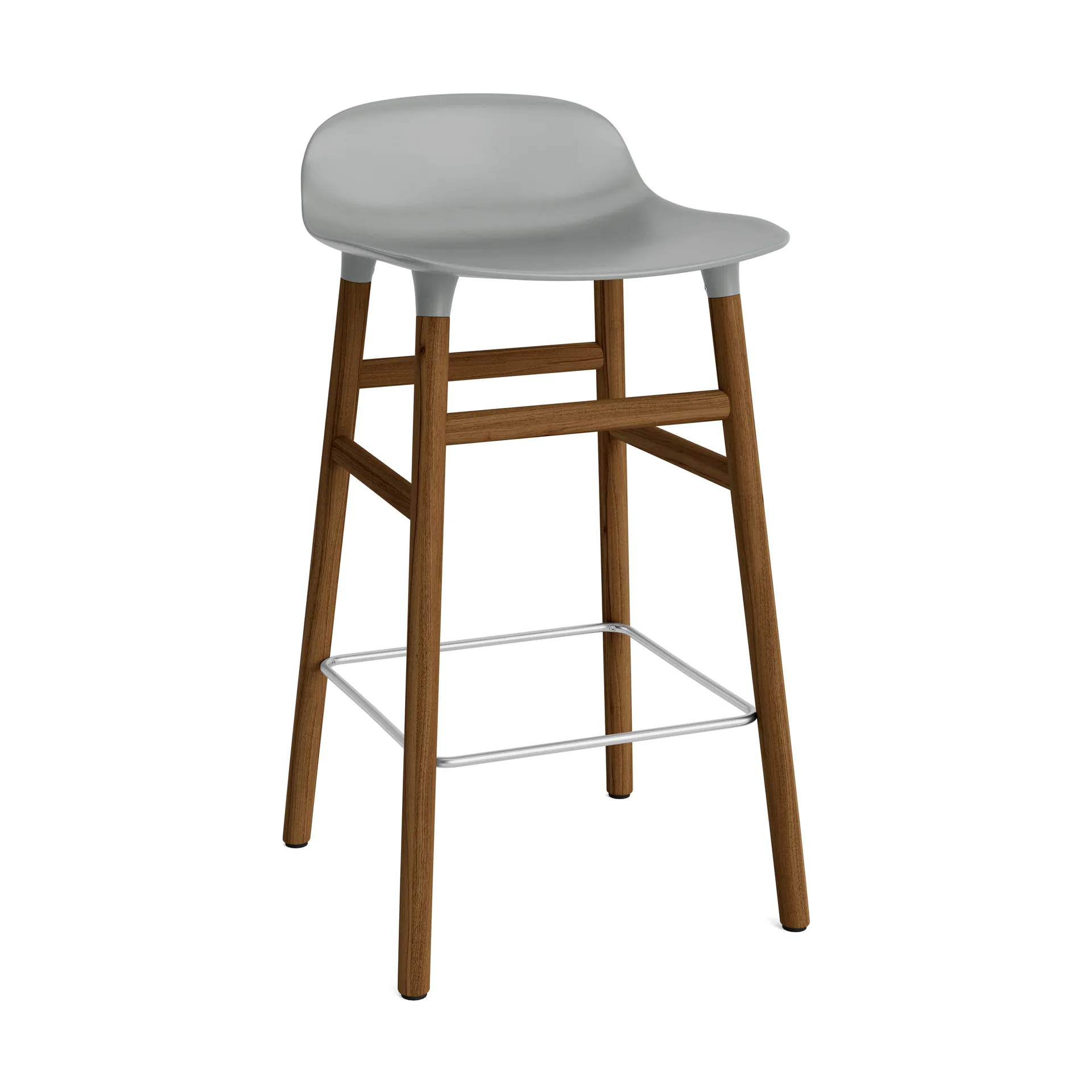 Sgabello con gambe in noce Form , Grigio Normann Copenhagen