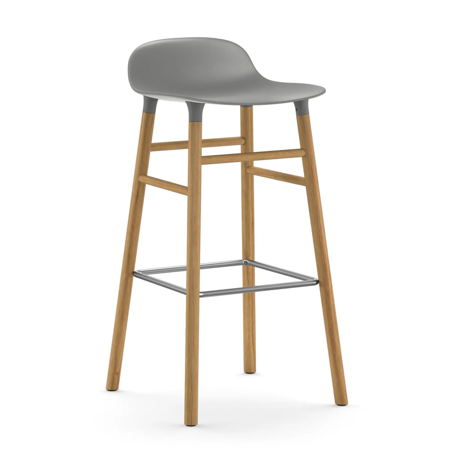 Sgabello con gambe in noce Form, Grigio Normann Copenhagen