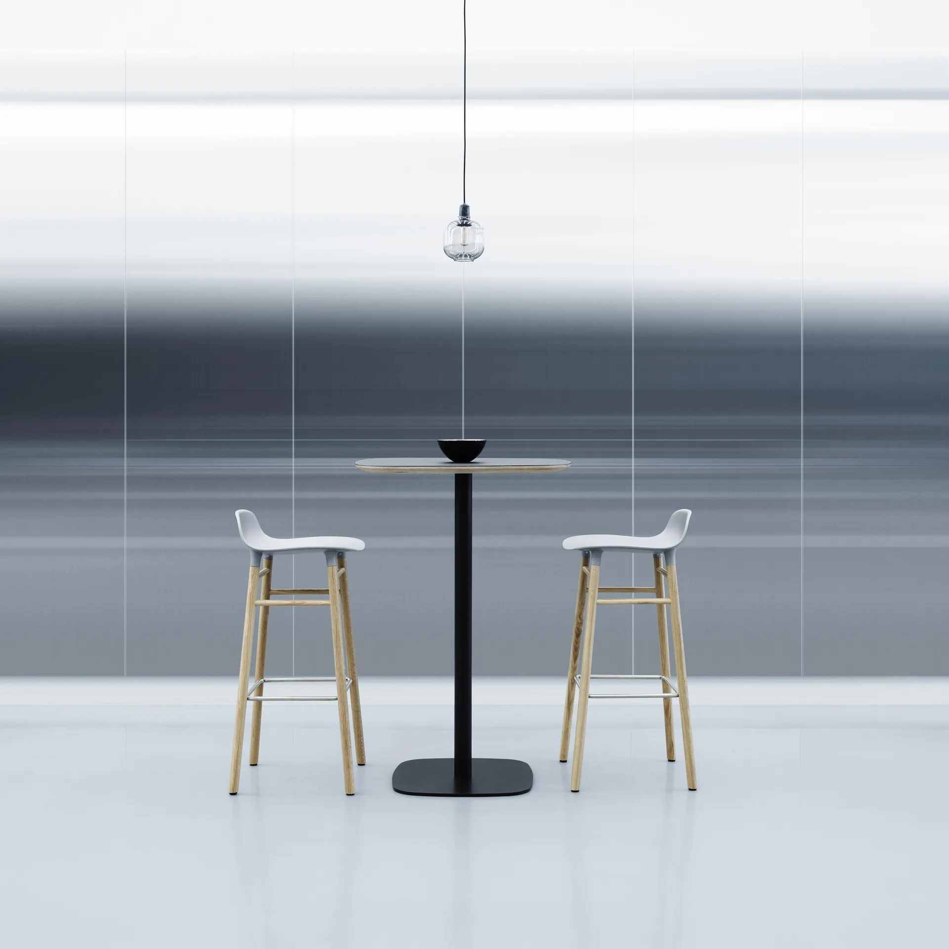 Sgabello con gambe in noce Form, Grigio Normann Copenhagen